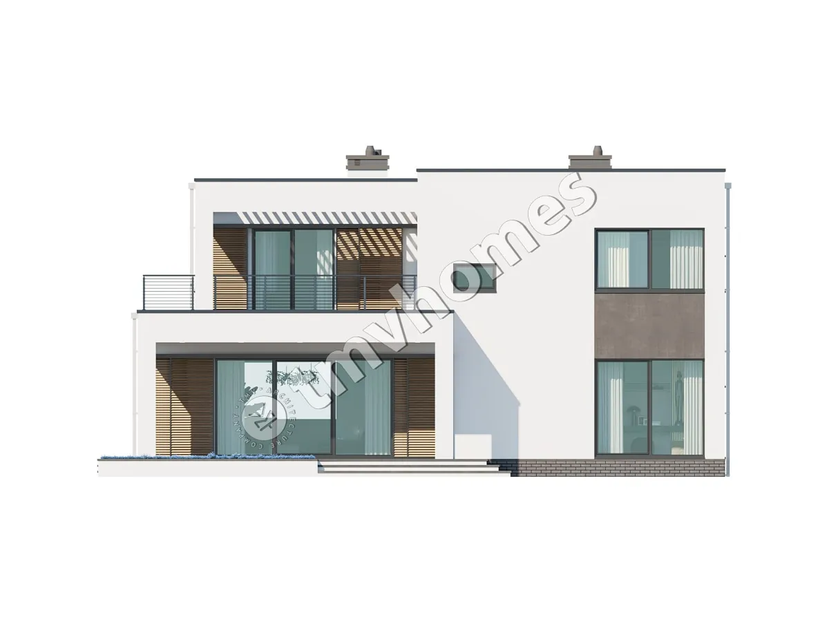 Projekt domu jednorodzinnego o pow. 227 m²: Piętrowy, 3 Sypialnie, Gabinet, 3 Łazienki, Otwarta kuchnia, Garaż