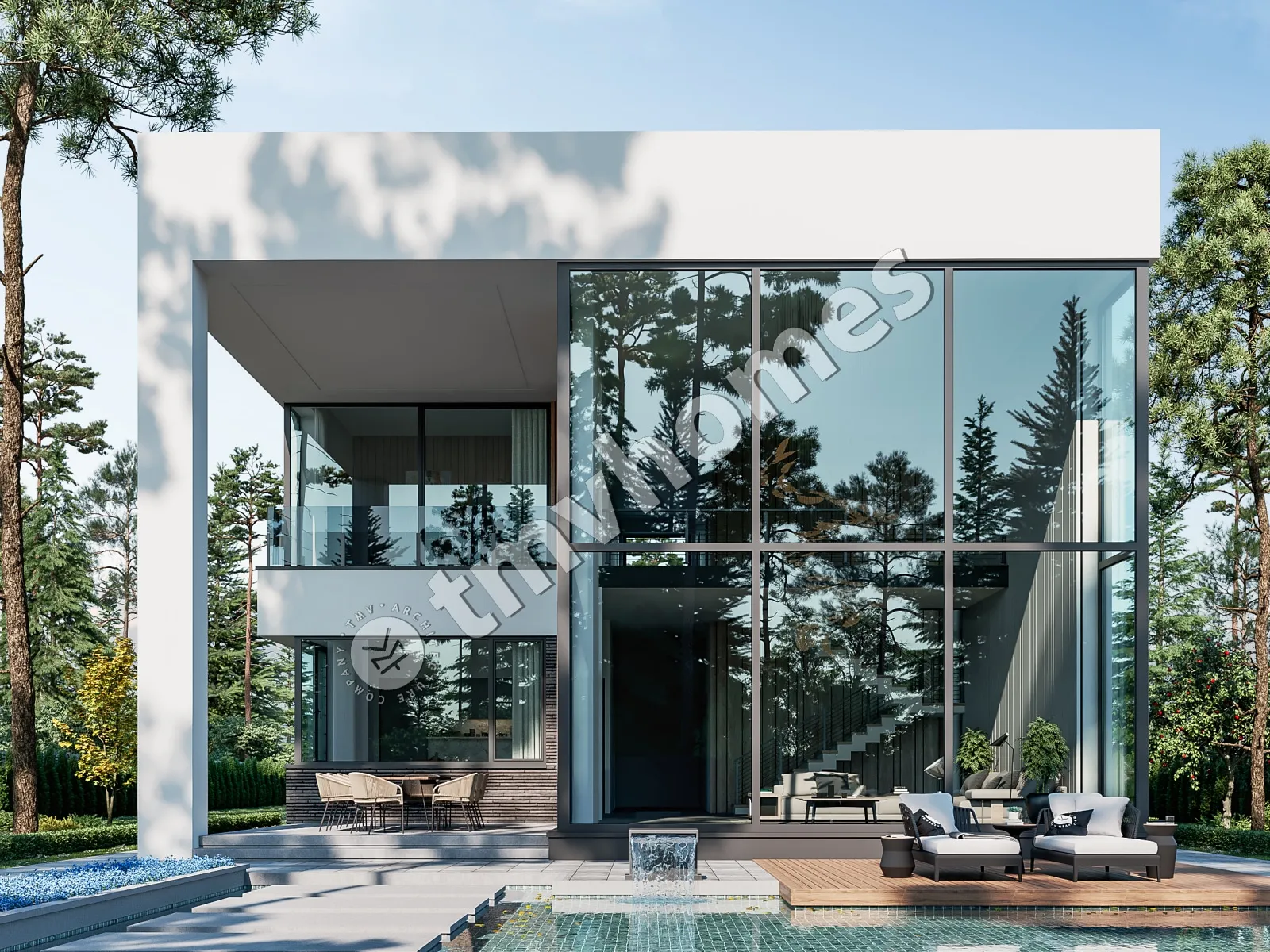 Projekt domu jednorodzinnego o pow. 415 m²: Piętrowy, 3 Sypialnie, Gabinet, 4 Łazienki, Otwarta kuchnia, Garaż