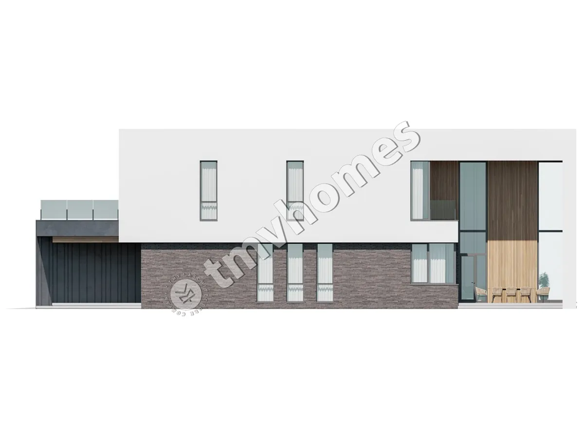 Projekt domu jednorodzinnego o pow. 415 m²: Piętrowy, 3 Sypialnie, Gabinet, 4 Łazienki, Otwarta kuchnia, Garaż