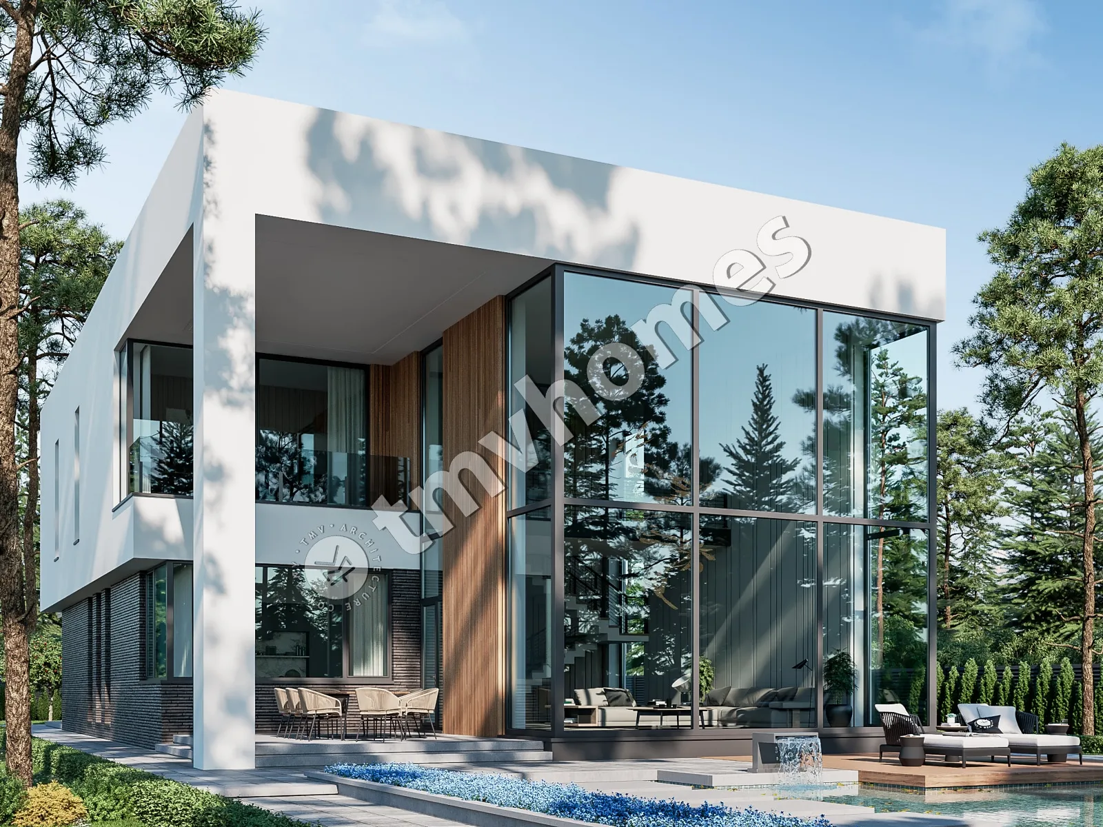 Projekt domu jednorodzinnego o pow. 415 m²: Piętrowy, 3 Sypialnie, Gabinet, 4 Łazienki, Otwarta kuchnia, Garaż