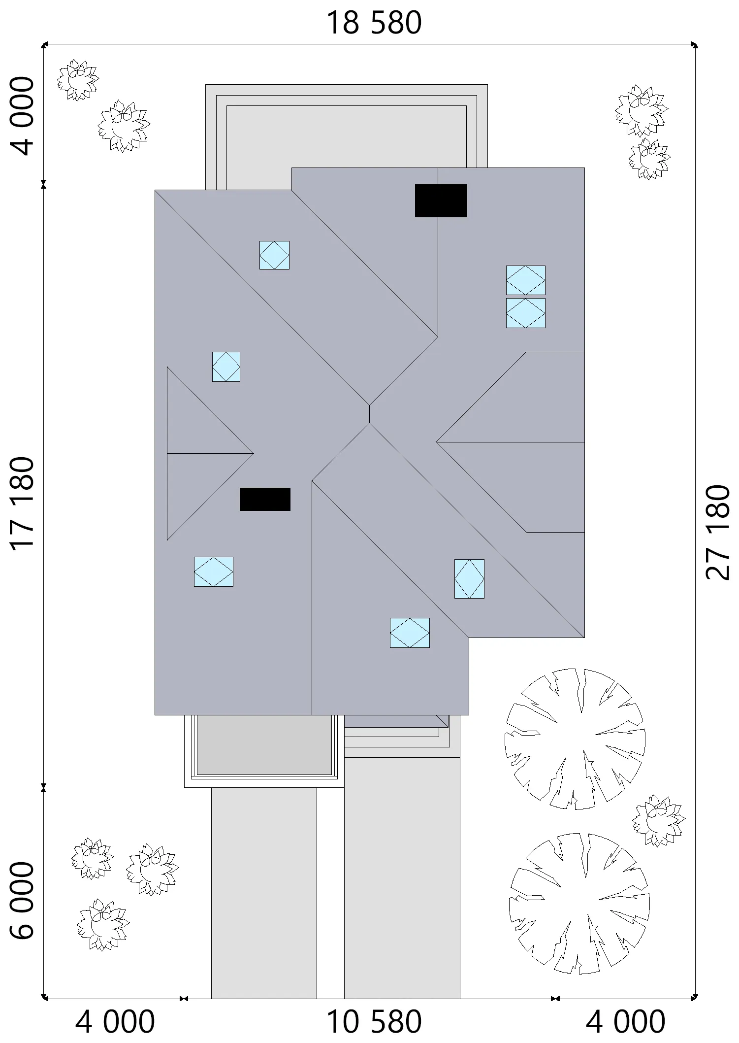Projekt domu jednorodzinnego o pow. 225 m²: Parterowy z poddaszem użytkowym, 3 Sypialnie, Gabinet, 3 Łazienki, Otwarta kuchnia, Garaż