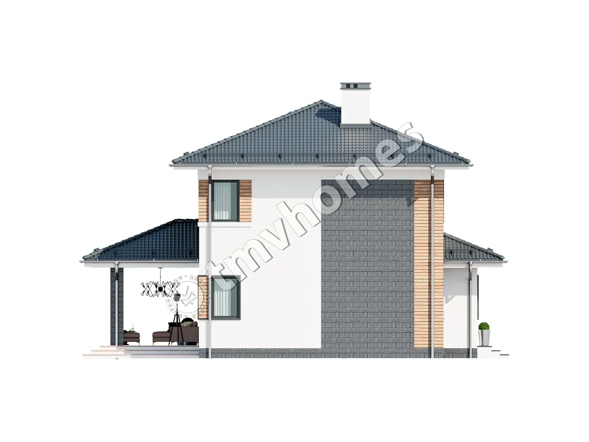 Projekt domu jednorodzinnego o pow. 185 m²: Piętrowy, 3 Sypialnie, 3 Łazienki