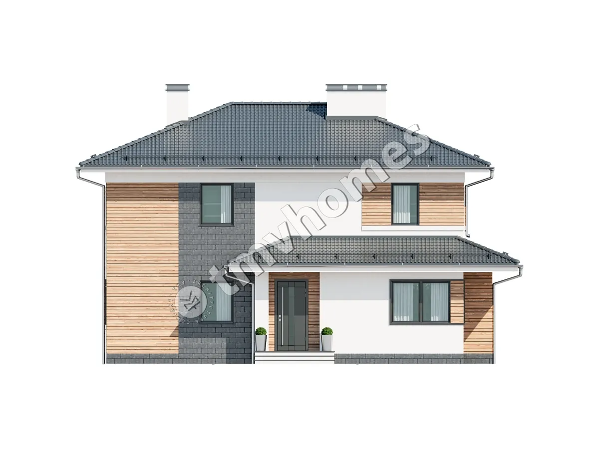 Projekt domu jednorodzinnego o pow. 185 m²: Piętrowy, 3 Sypialnie, 3 Łazienki