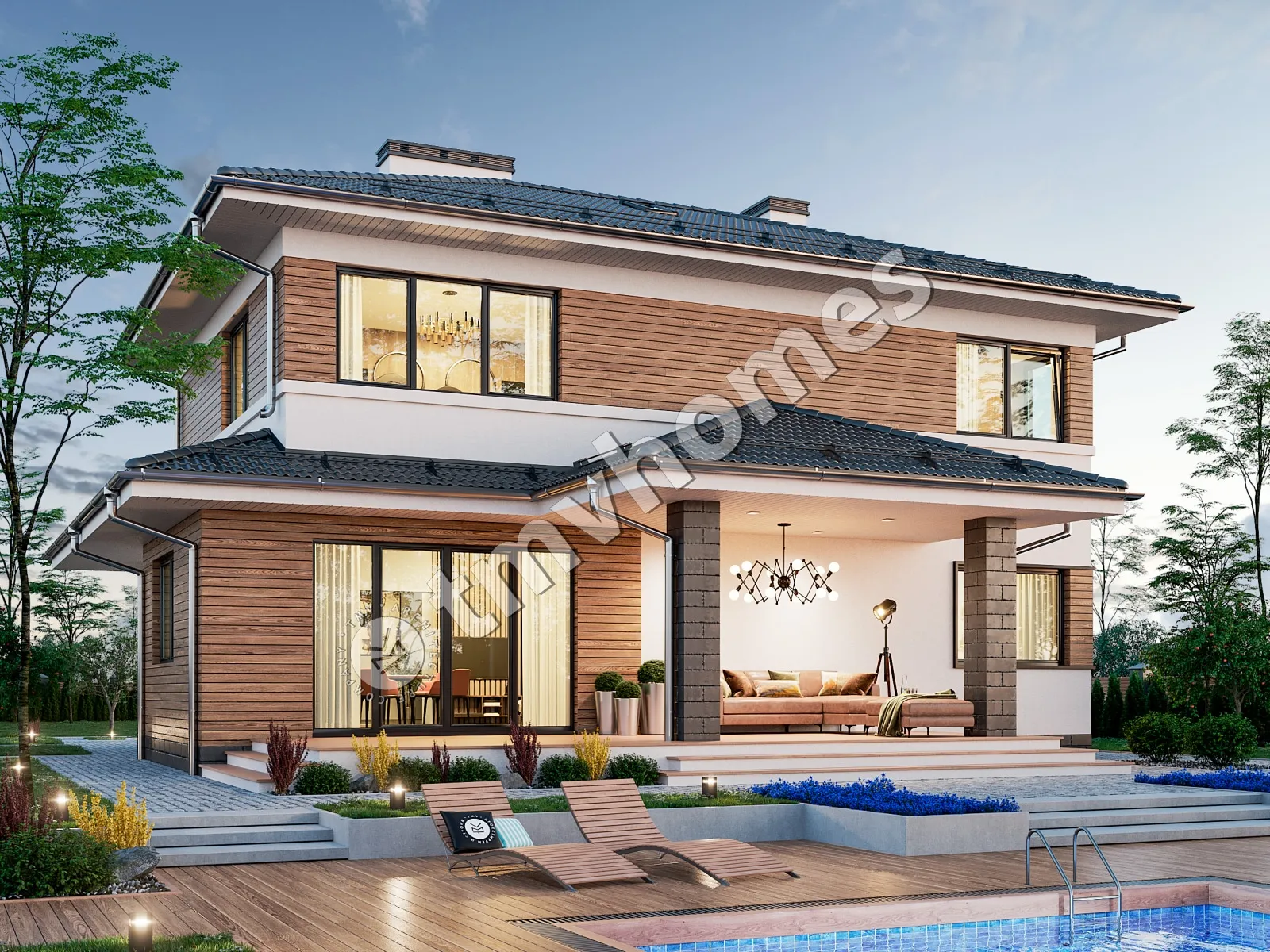 Projekt domu jednorodzinnego o pow. 185 m²: Piętrowy, 3 Sypialnie, 3 Łazienki