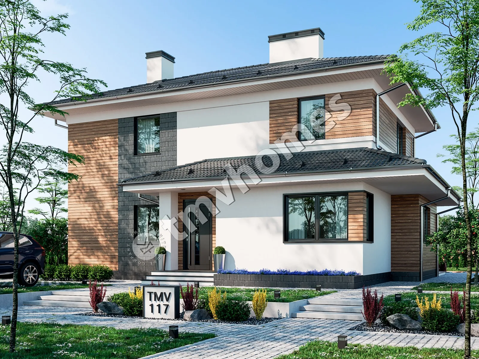 Projekt domu jednorodzinnego o pow. 185 m²: Piętrowy, 3 Sypialnie, 3 Łazienki