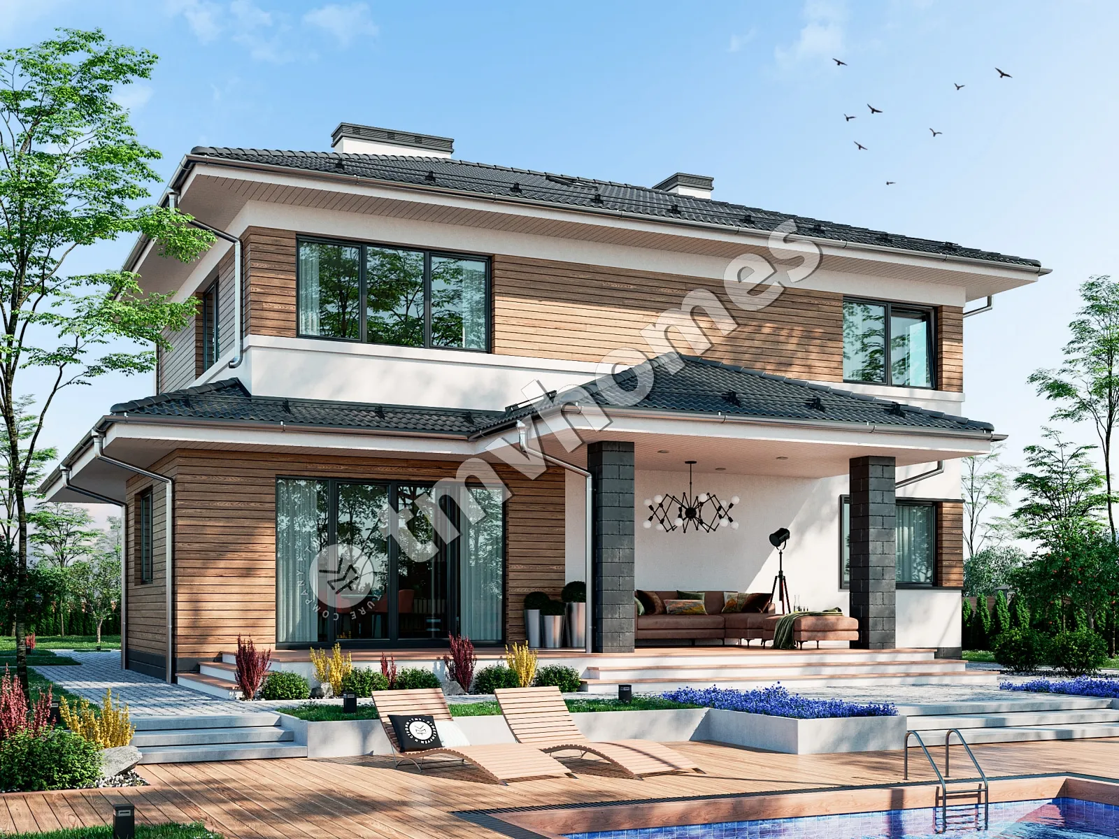Projekt domu jednorodzinnego o pow. 185 m²: Piętrowy, 3 Sypialnie, 3 Łazienki