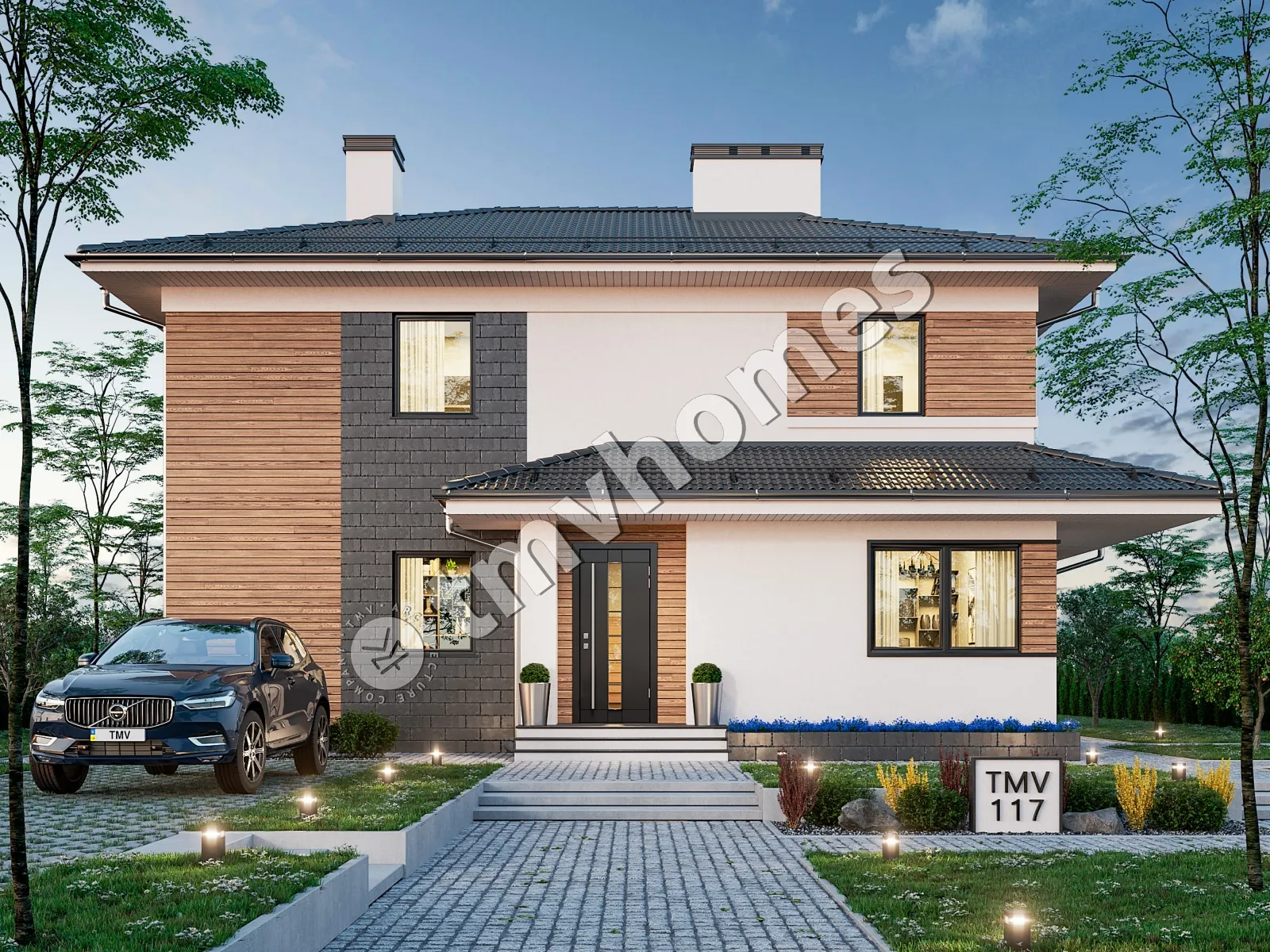 Projekt domu jednorodzinnego o pow. 185 m²: Piętrowy, 3 Sypialnie, 3 Łazienki