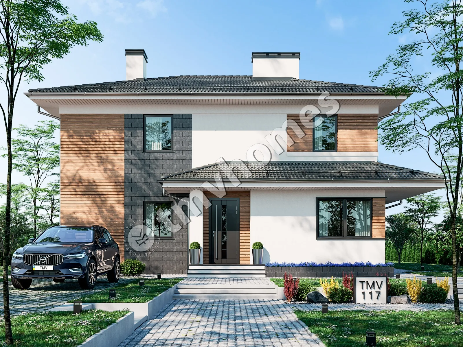 Projekt domu jednorodzinnego o pow. 185 m²: Piętrowy, 3 Sypialnie, 3 Łazienki