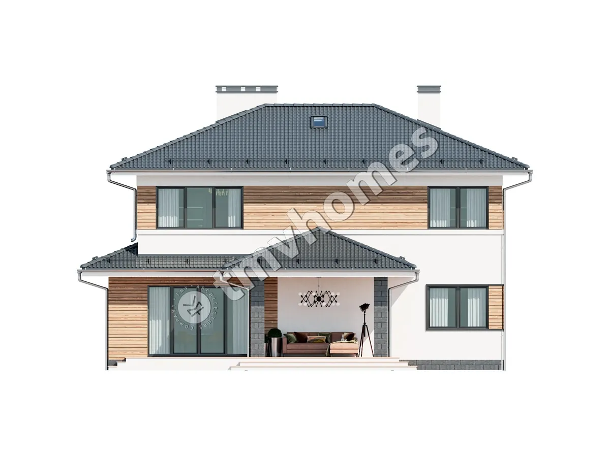 Projekt domu jednorodzinnego o pow. 185 m²: Piętrowy, 3 Sypialnie, 3 Łazienki