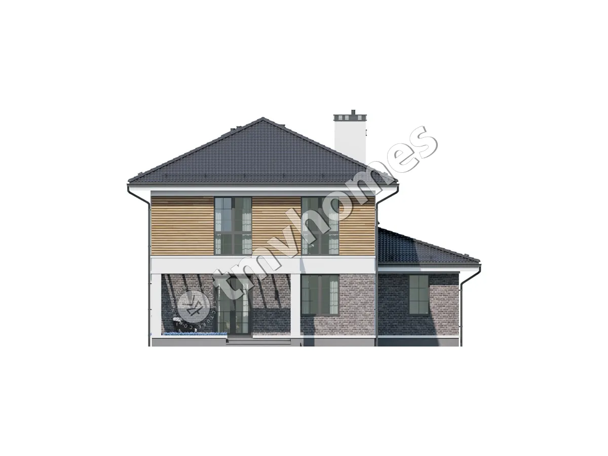 Projekt domu jednorodzinnego o pow. 227 m²: Piętrowy, 4 Sypialnie, 3 Łazienki, Otwarta kuchnia, Garaż