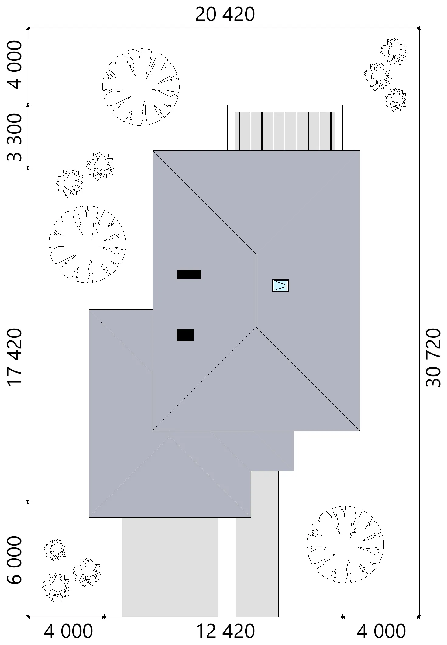 Projekt domu jednorodzinnego o pow. 227 m²: Piętrowy, 4 Sypialnie, 3 Łazienki, Otwarta kuchnia, Garaż