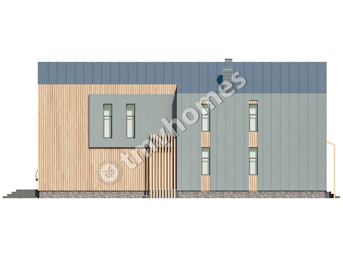 Projekt domu jednorodzinnego o pow. 224 m²: Parterowy z poddaszem użytkowym, 3 Sypialnie, Gabinet, 3 Łazienki, Otwarta kuchnia