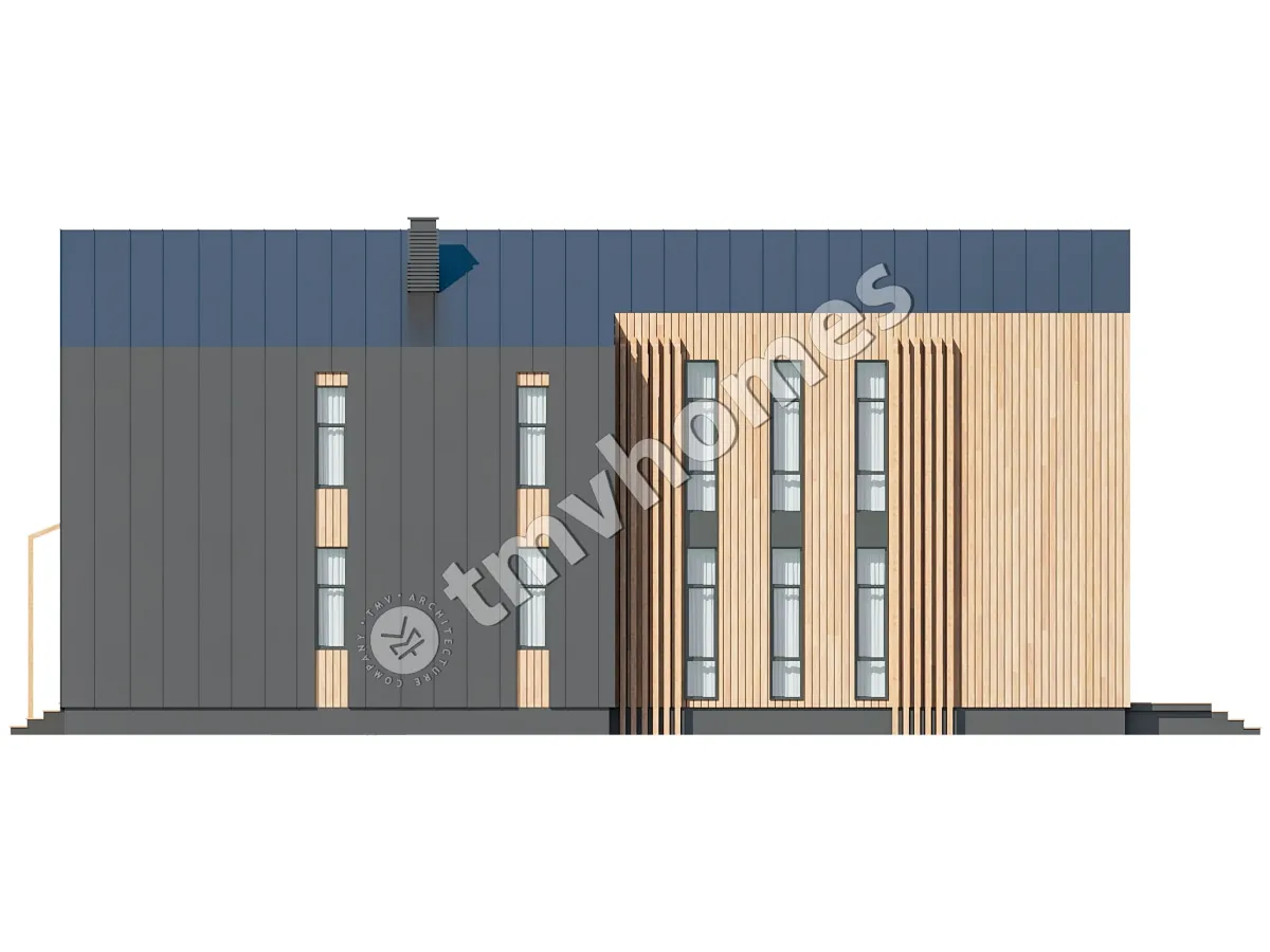 Projekt domu jednorodzinnego o pow. 207 m²: Parterowy z poddaszem użytkowym, 2 Sypialnie, Gabinet, 2 Łazienki, Otwarta kuchnia