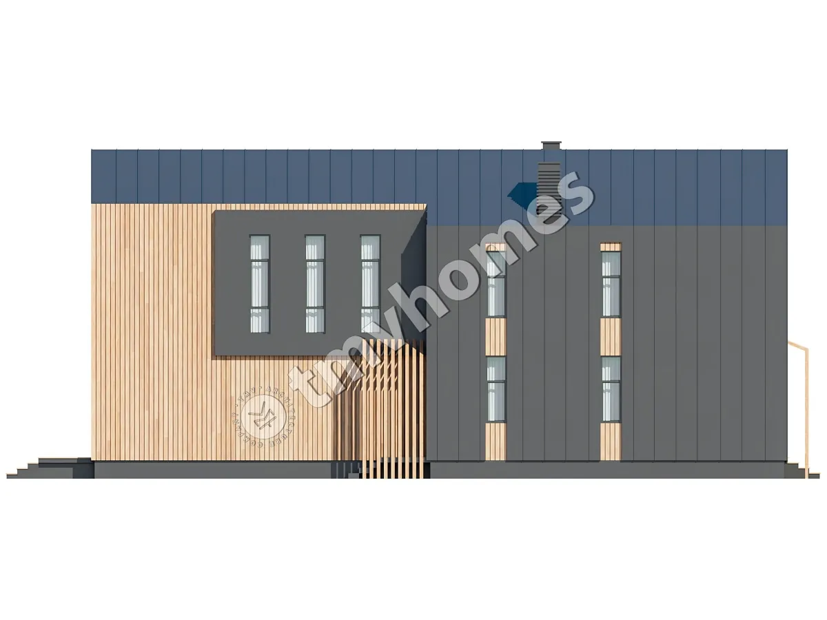 Projekt domu jednorodzinnego o pow. 207 m²: Parterowy z poddaszem użytkowym, 2 Sypialnie, Gabinet, 2 Łazienki, Otwarta kuchnia