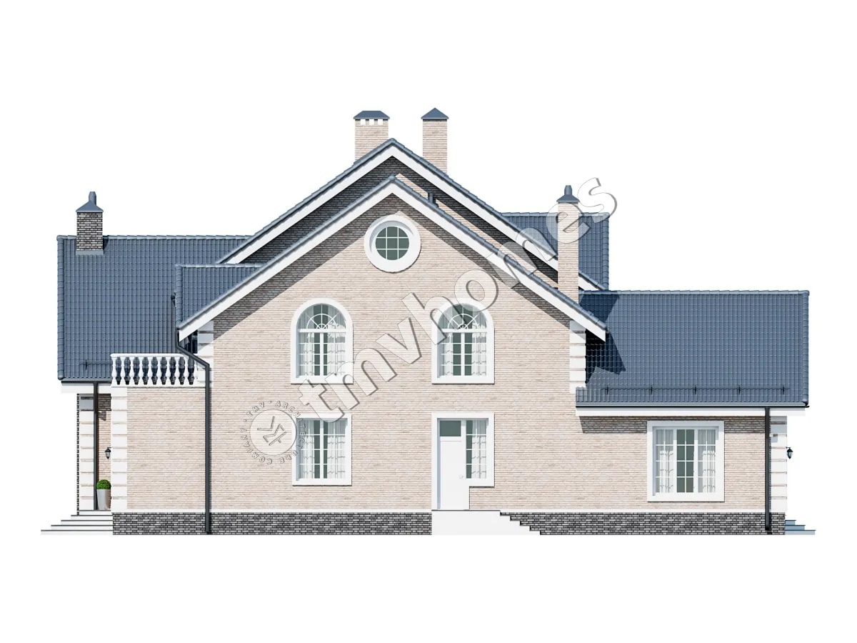 Projekt domu jednorodzinnego o pow. 483 m²: Parterowy z poddaszem użytkowym, 6 Sypialnie, Gabinet, 5 Łazienki