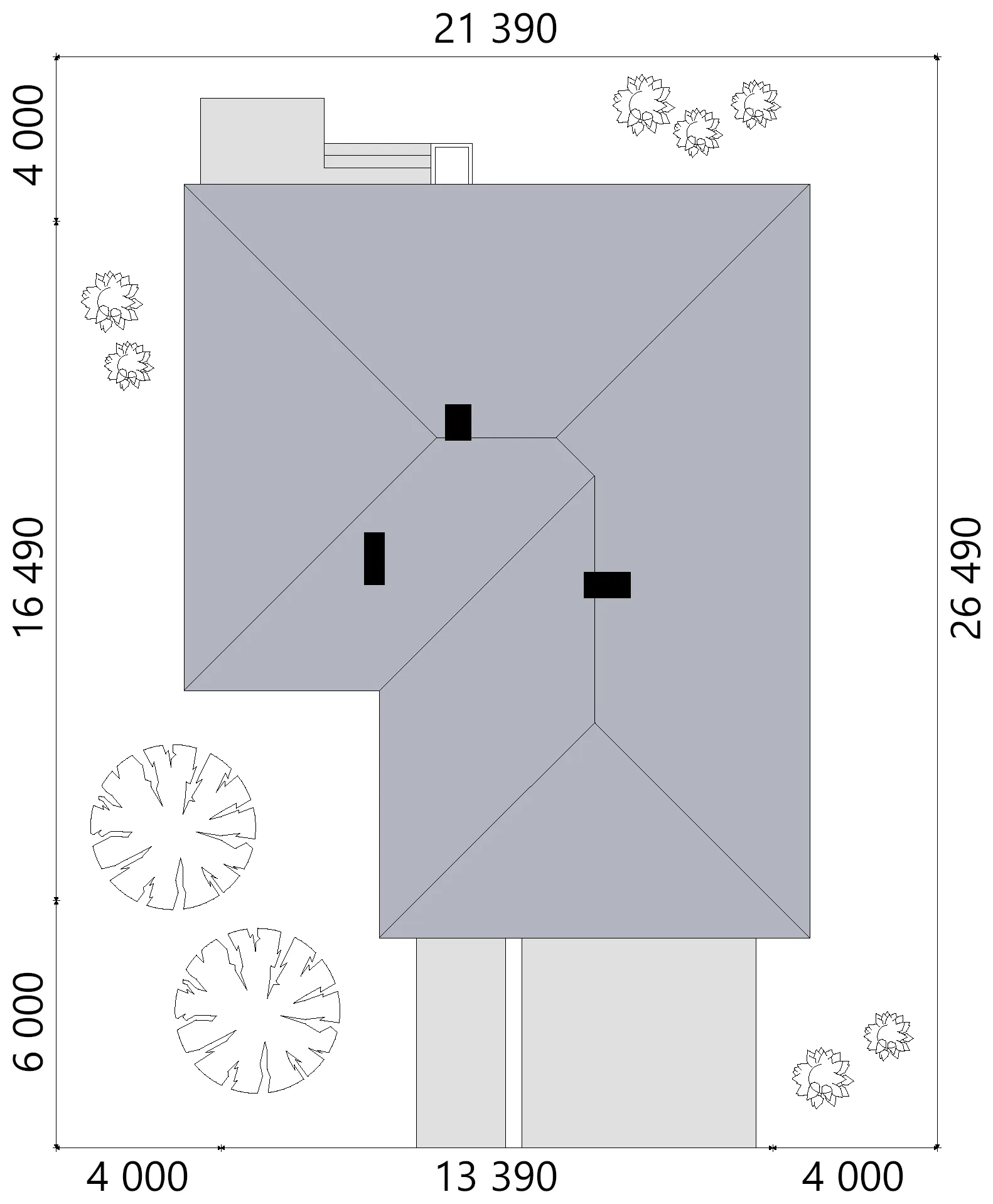 Projekt domu jednorodzinnego o pow. 136 m²: Parterowy, 3 Sypialnie, 2 Łazienki, Otwarta kuchnia, Garaż