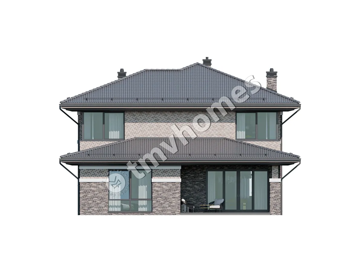 Projekt domu jednorodzinnego o pow. 256 m²: Piętrowy, 4 Sypialnie, Gabinet, 3 Łazienki, Otwarta kuchnia