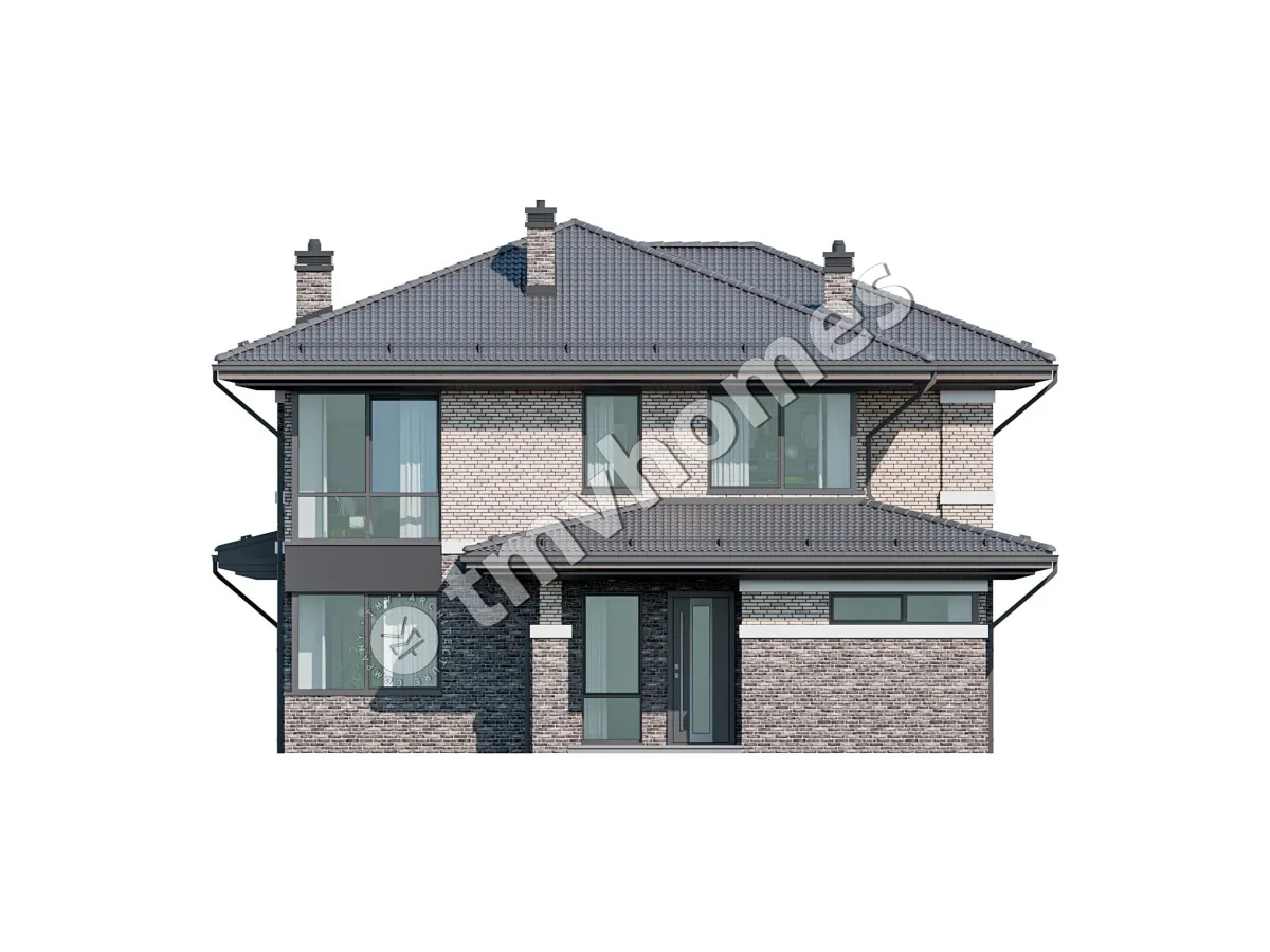 Projekt domu jednorodzinnego o pow. 256 m²: Piętrowy, 4 Sypialnie, Gabinet, 3 Łazienki, Otwarta kuchnia