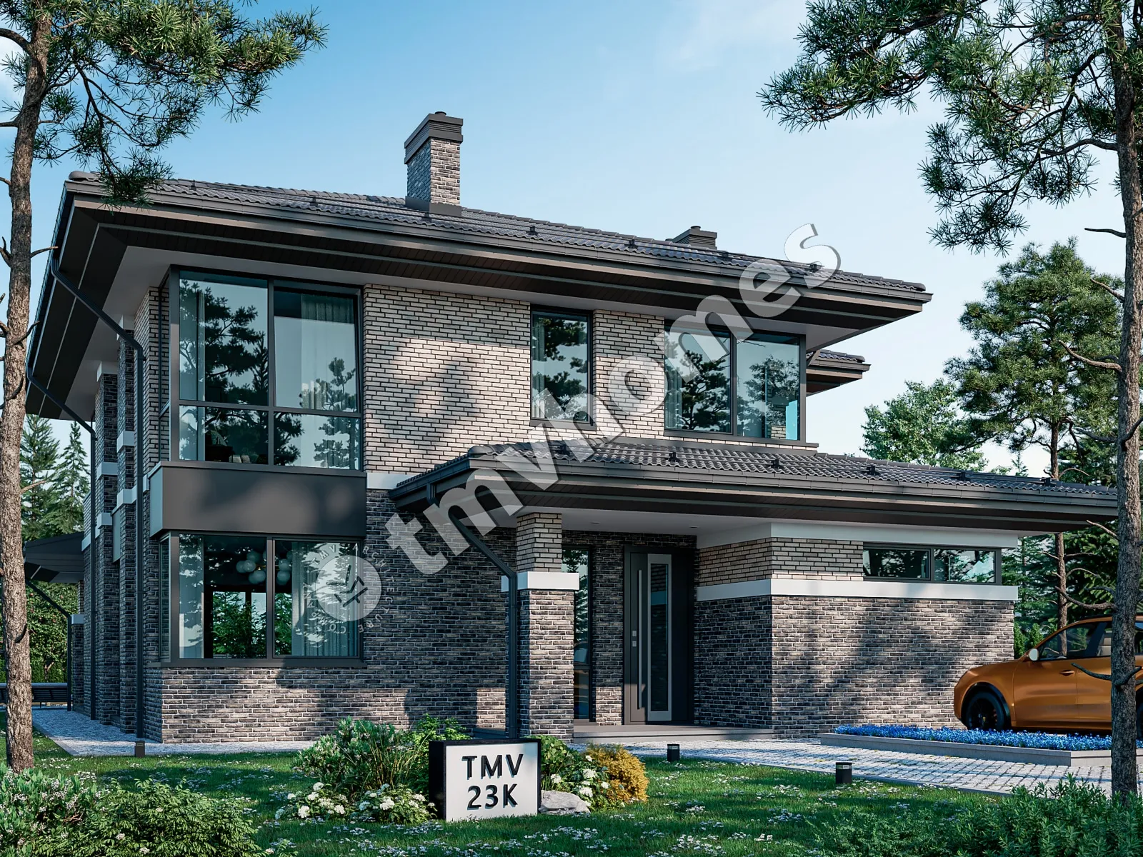 Projekt domu jednorodzinnego o pow. 256 m²: Piętrowy, 4 Sypialnie, Gabinet, 3 Łazienki, Otwarta kuchnia