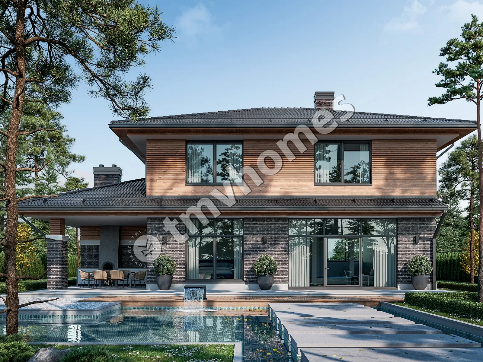 Projekt domu jednorodzinnego o pow. 288 m²: Piętrowy, 4 Sypialnie, 3 Łazienki, Garaż