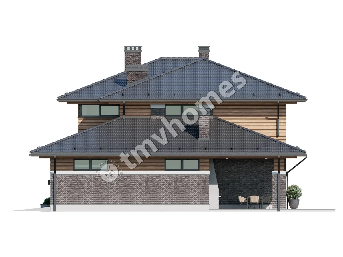 Projekt domu jednorodzinnego o pow. 288 m²: Piętrowy, 4 Sypialnie, 3 Łazienki, Garaż