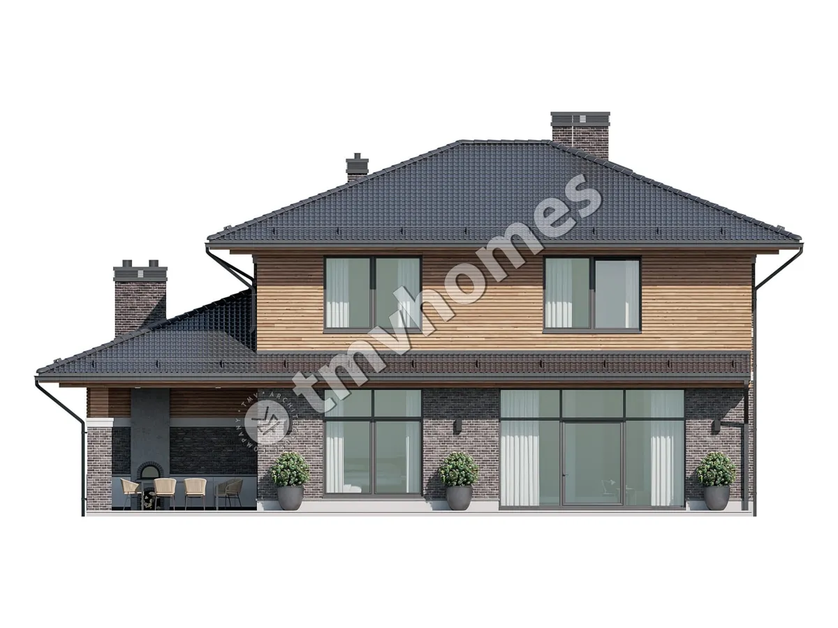 Projekt domu jednorodzinnego o pow. 288 m²: Piętrowy, 4 Sypialnie, 3 Łazienki, Garaż