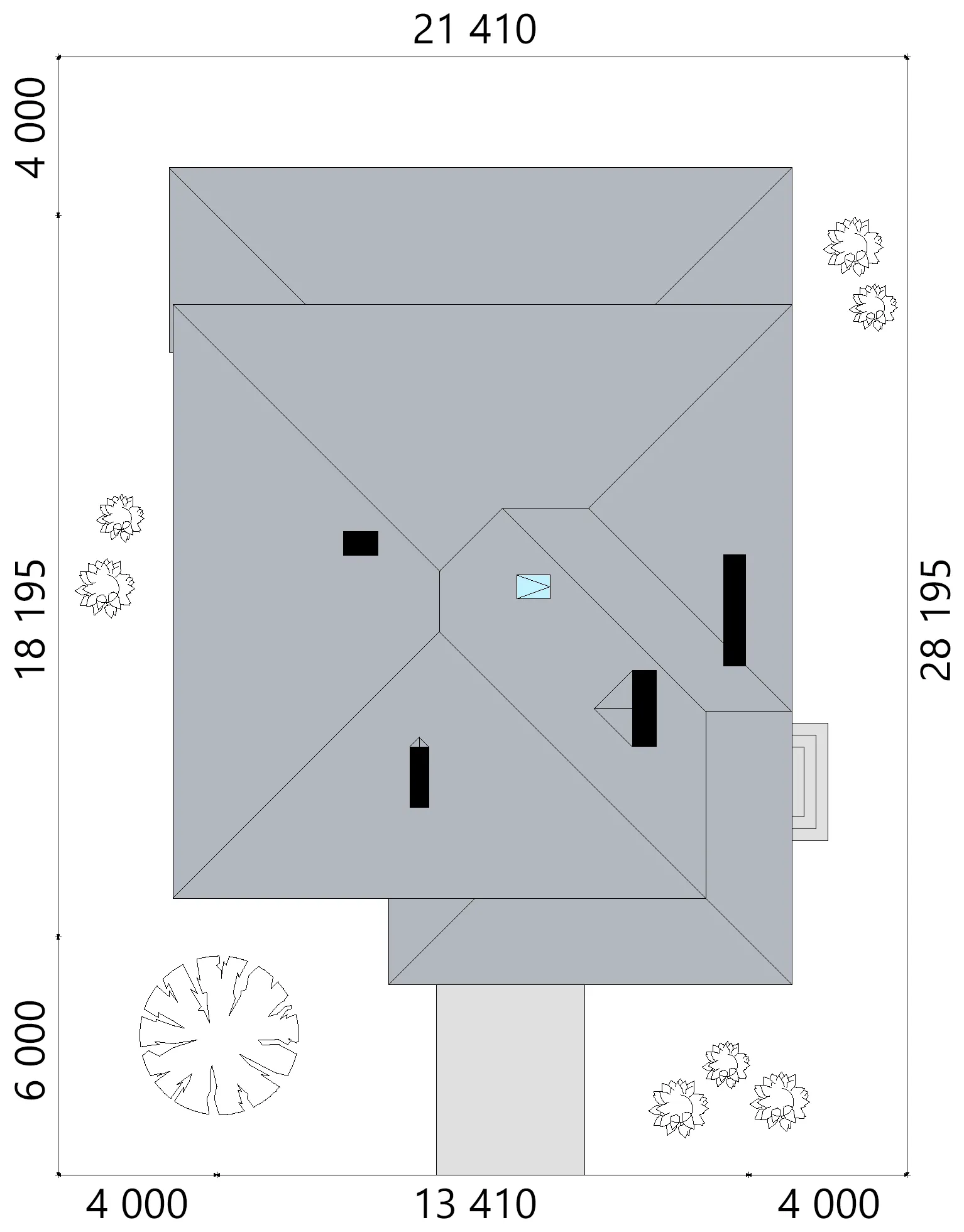 Projekt domu jednorodzinnego o pow. 279 m²: Piętrowy, 4 Sypialnie, Gabinet, 3 Łazienki, Otwarta kuchnia