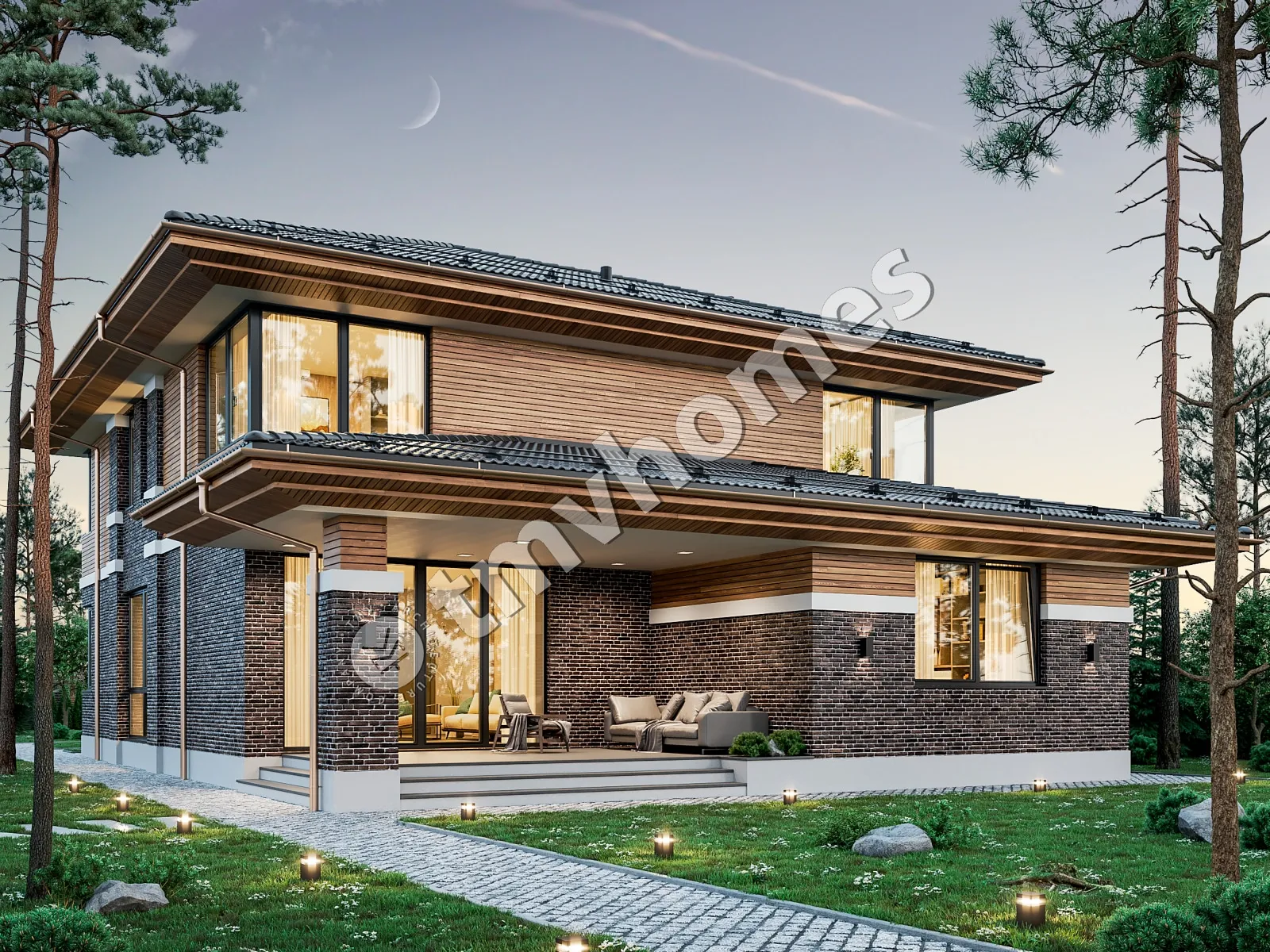 Projekt domu jednorodzinnego o pow. 298 m²: Piętrowy, 4 Sypialnie, 4 Łazienki, Otwarta kuchnia, Garaż