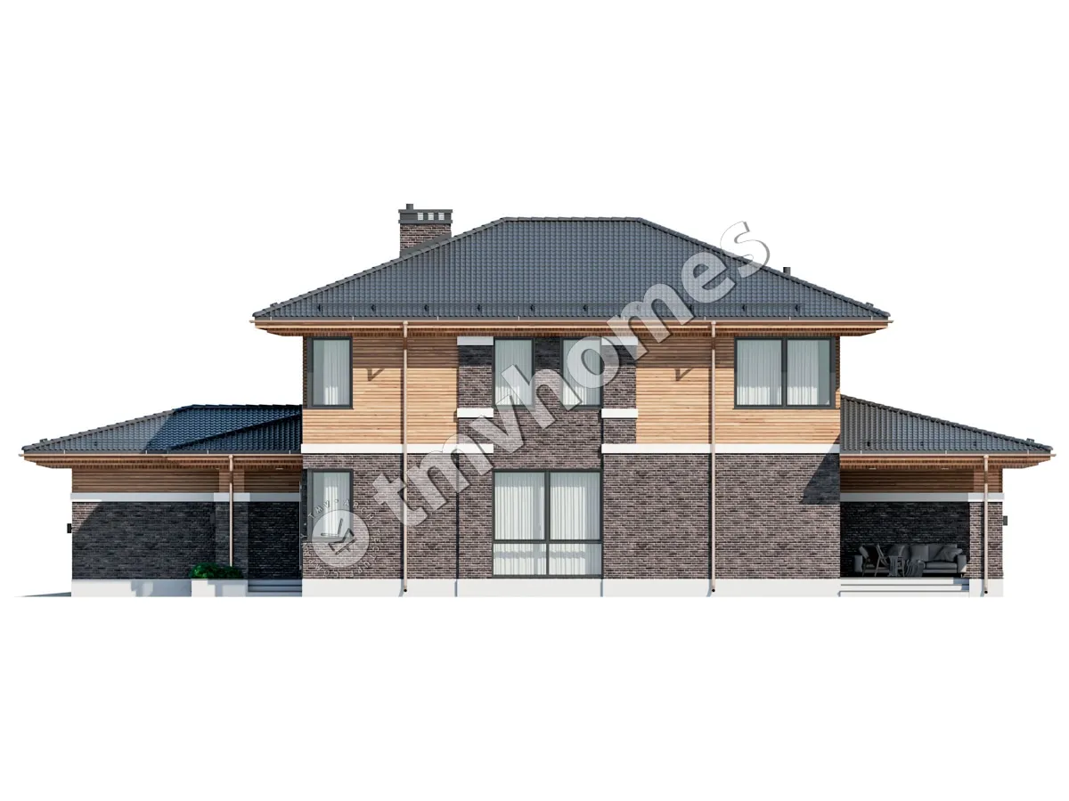 Projekt domu jednorodzinnego o pow. 298 m²: Piętrowy, 4 Sypialnie, 4 Łazienki, Otwarta kuchnia, Garaż