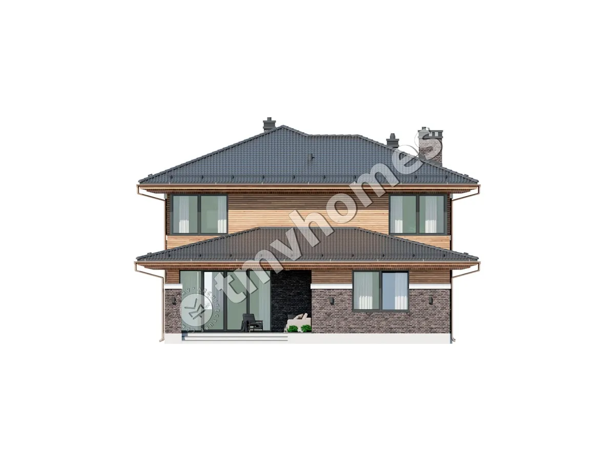 Projekt domu jednorodzinnego o pow. 298 m²: Piętrowy, 4 Sypialnie, 4 Łazienki, Otwarta kuchnia, Garaż