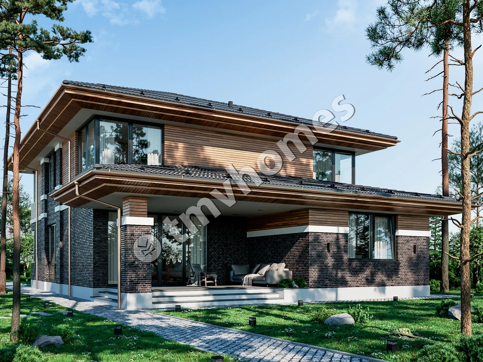 Projekt domu jednorodzinnego o pow. 298 m²: Piętrowy, 4 Sypialnie, 4 Łazienki, Otwarta kuchnia, Garaż