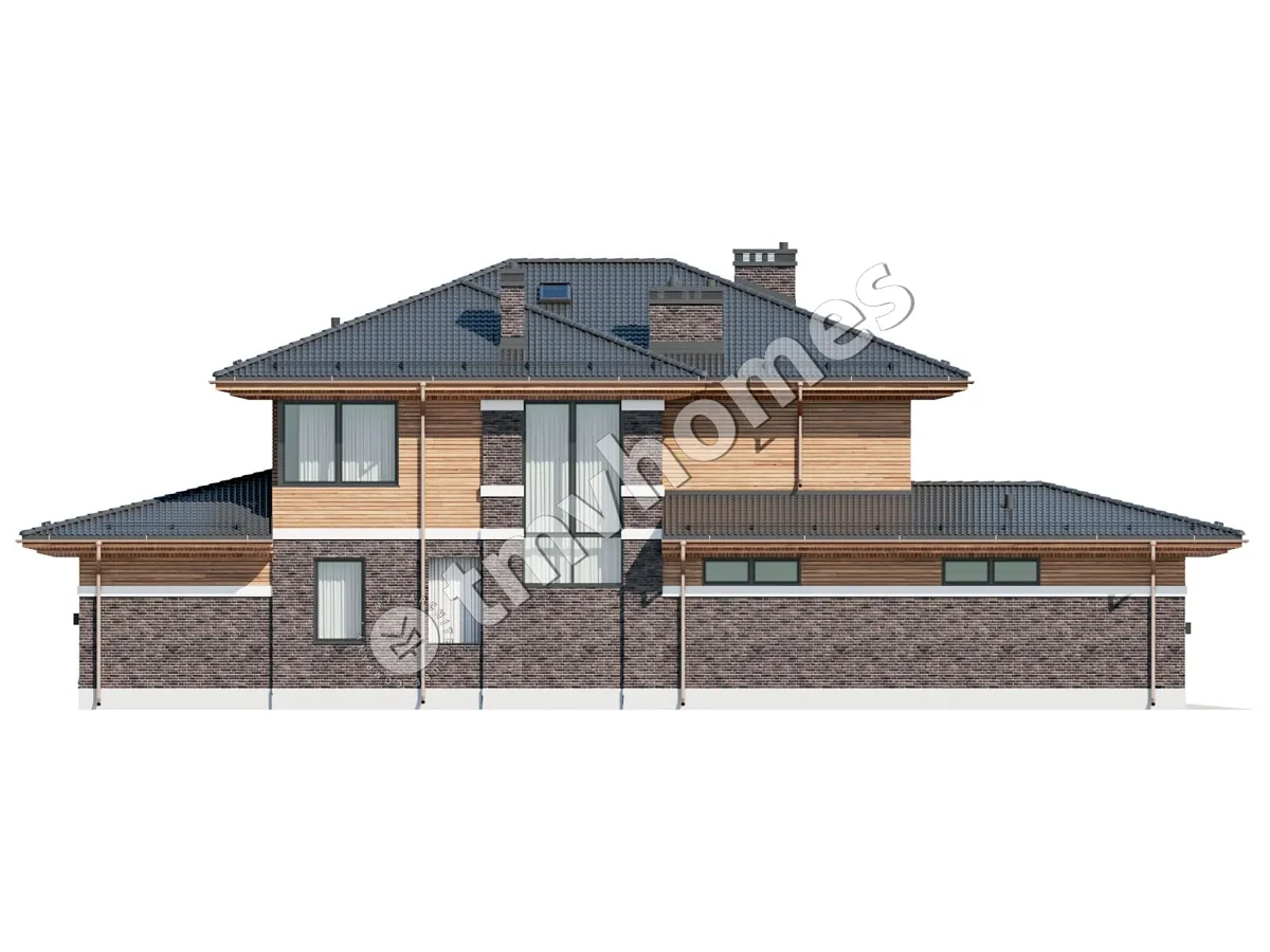 Projekt domu jednorodzinnego o pow. 298 m²: Piętrowy, 4 Sypialnie, 4 Łazienki, Otwarta kuchnia, Garaż