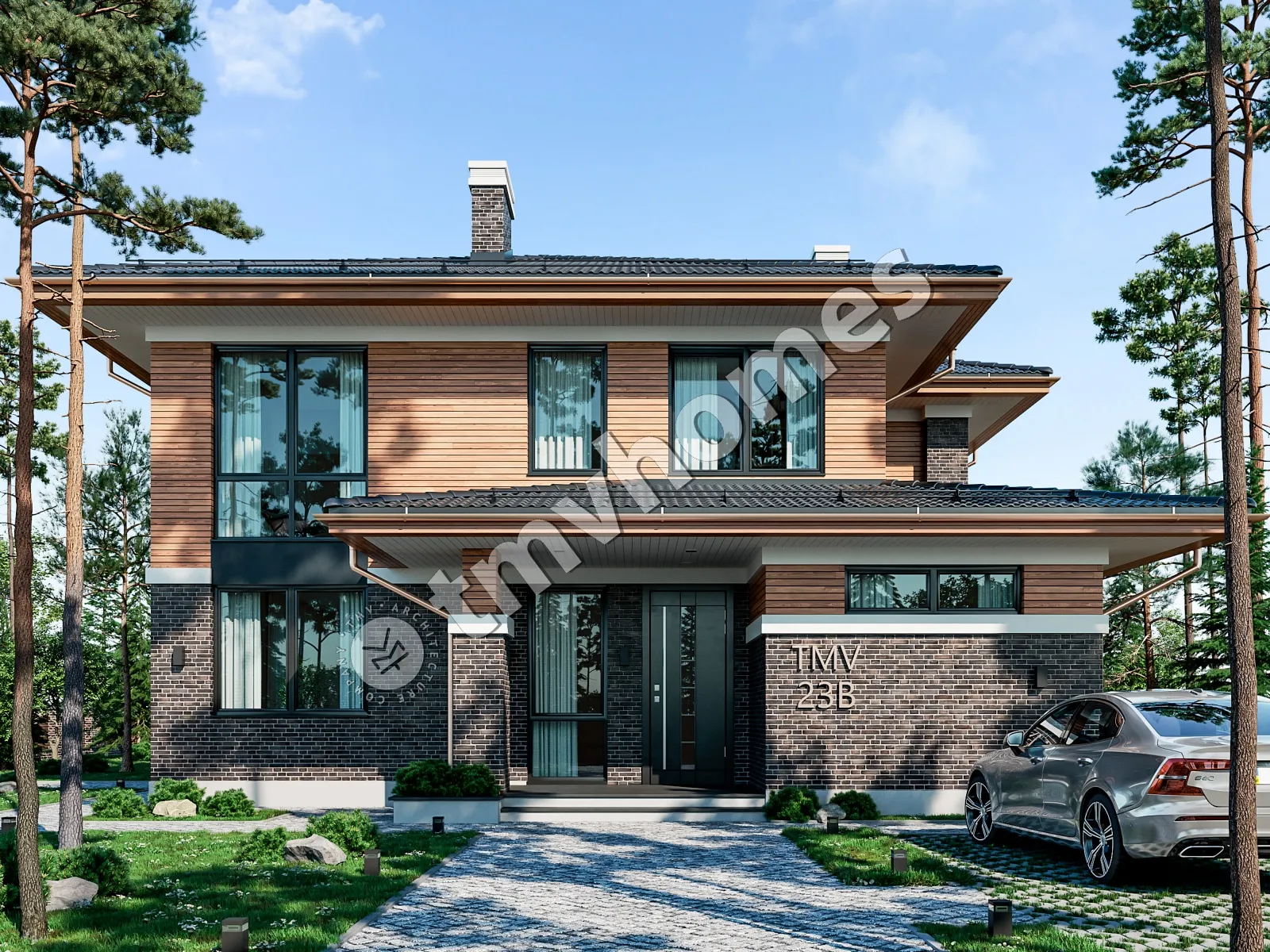 Projekt domu jednorodzinnego o pow. 256 m²: Piętrowy, 4 Sypialnie, Gabinet, 3 Łazienki, Otwarta kuchnia