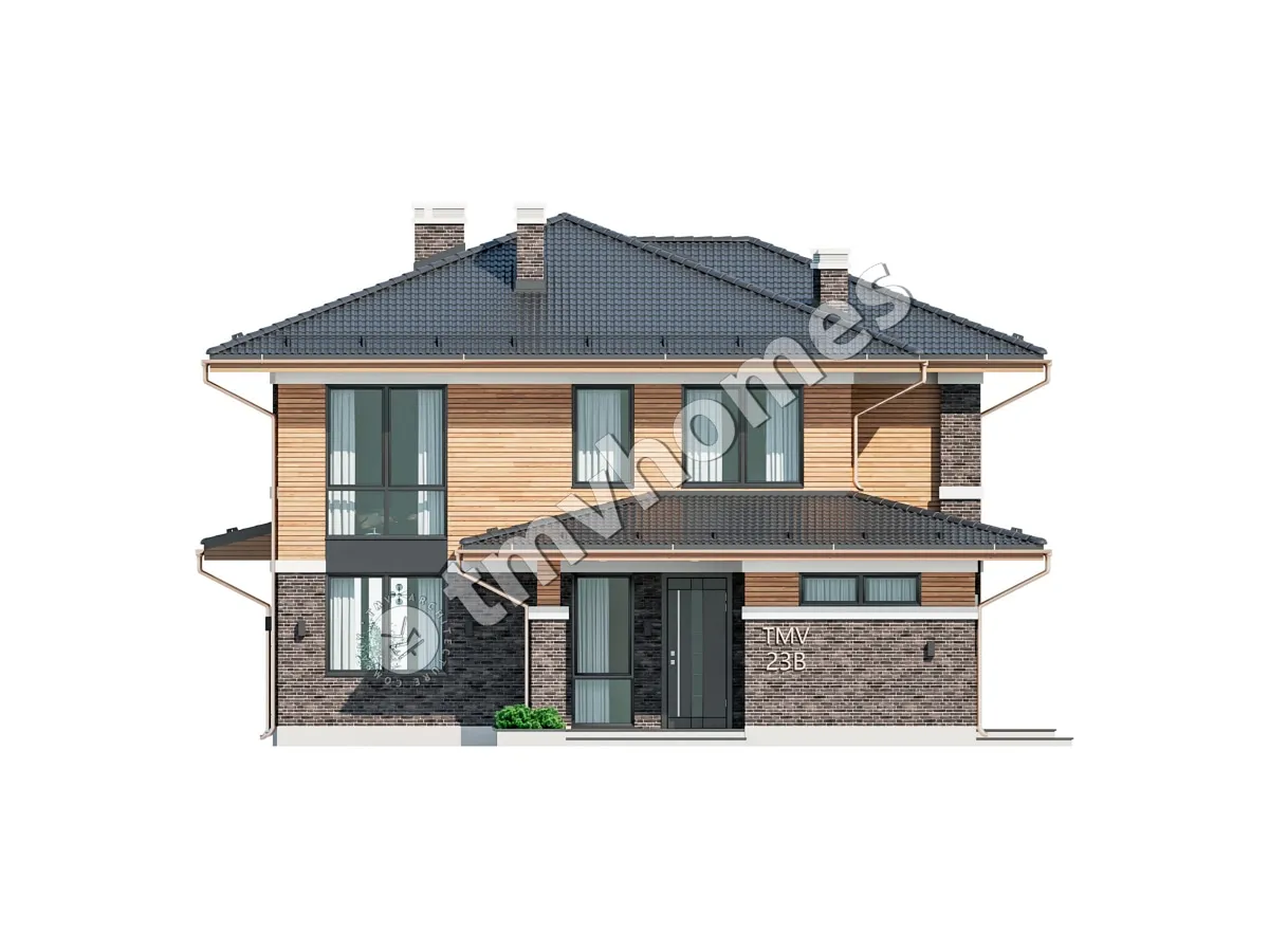Projekt domu jednorodzinnego o pow. 256 m²: Piętrowy, 4 Sypialnie, Gabinet, 3 Łazienki, Otwarta kuchnia