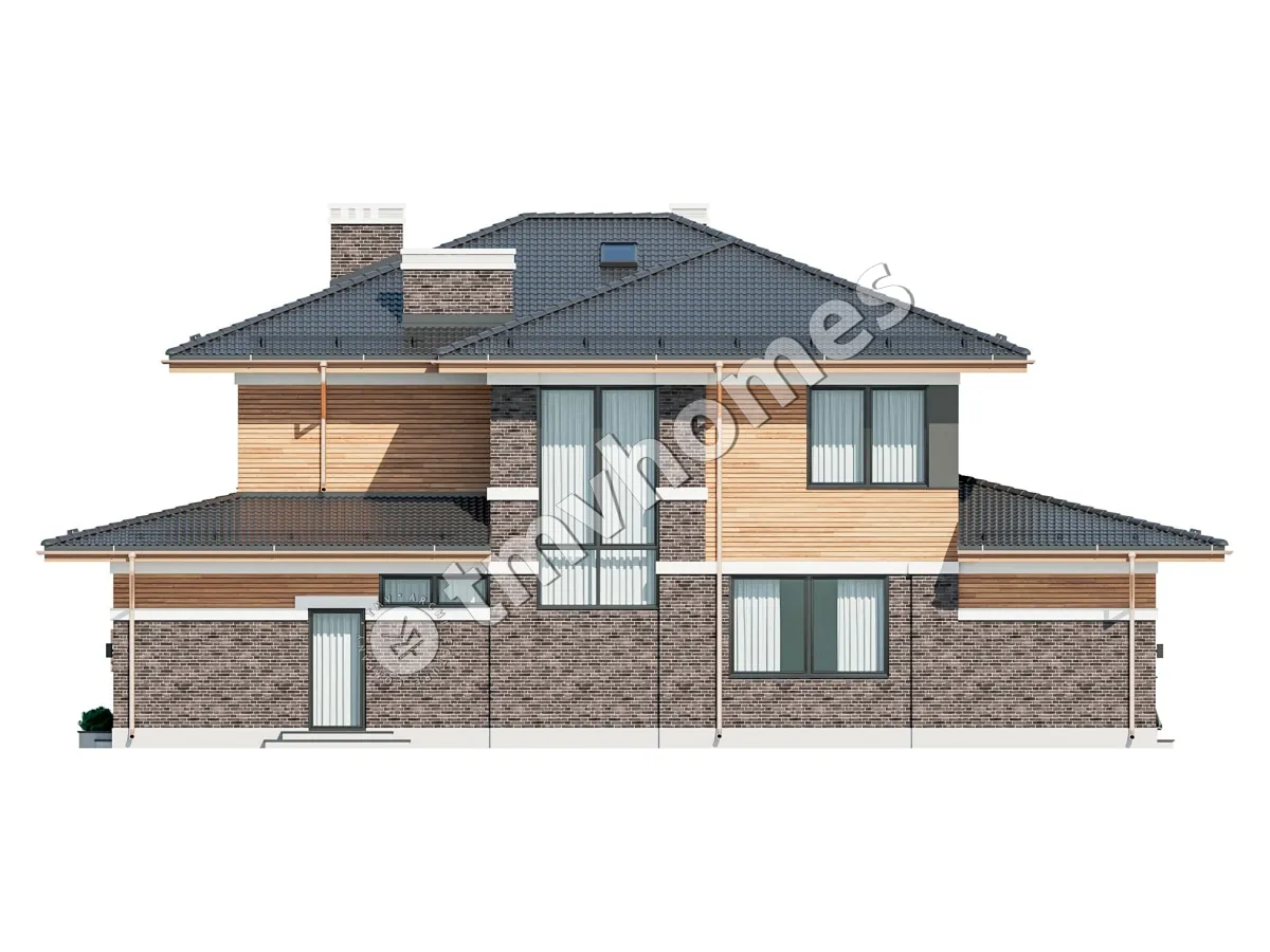 Projekt domu jednorodzinnego o pow. 256 m²: Piętrowy, 4 Sypialnie, Gabinet, 3 Łazienki, Otwarta kuchnia