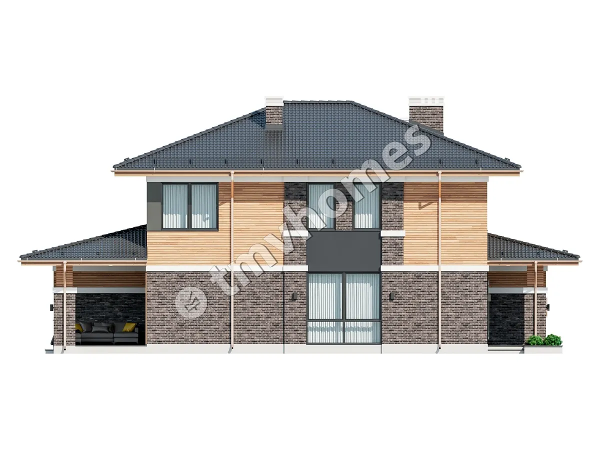 Projekt domu jednorodzinnego o pow. 256 m²: Piętrowy, 4 Sypialnie, Gabinet, 3 Łazienki, Otwarta kuchnia