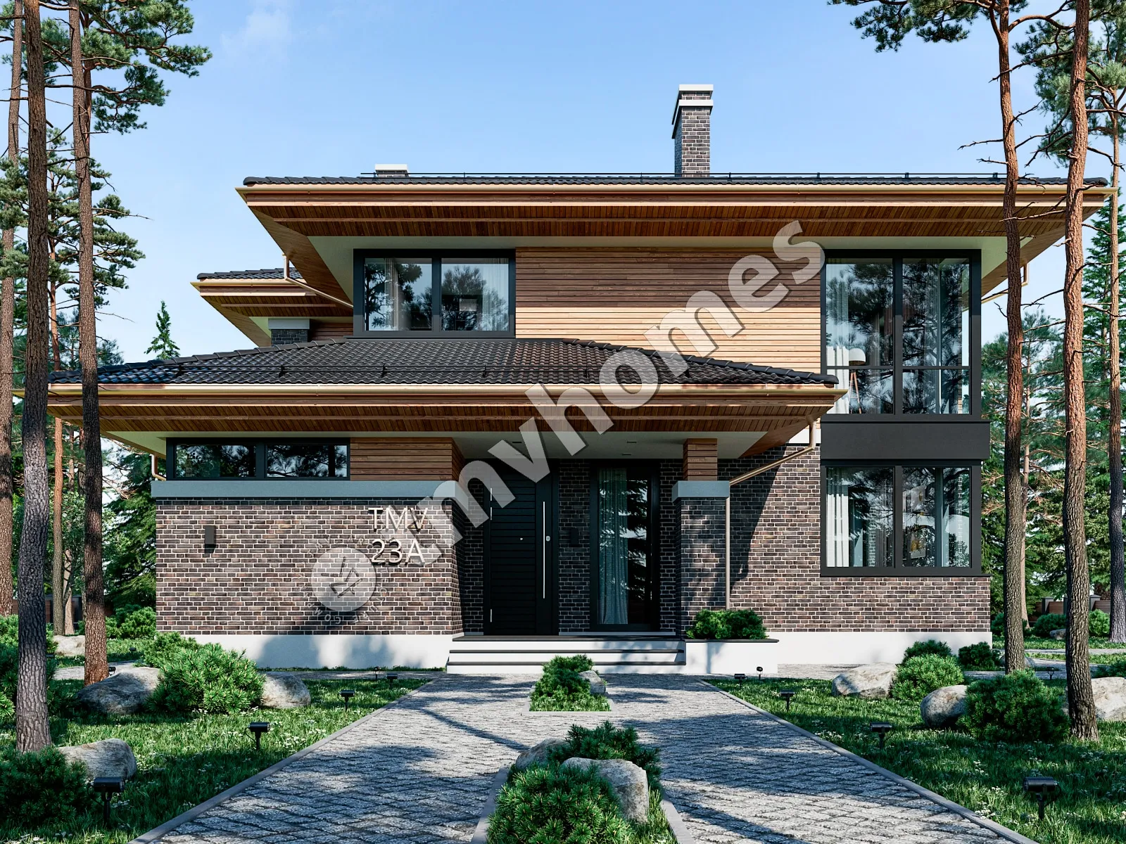 Projekt domu jednorodzinnego o pow. 243 m²: Piętrowy, 4 Sypialnie, 3 Łazienki, Otwarta kuchnia