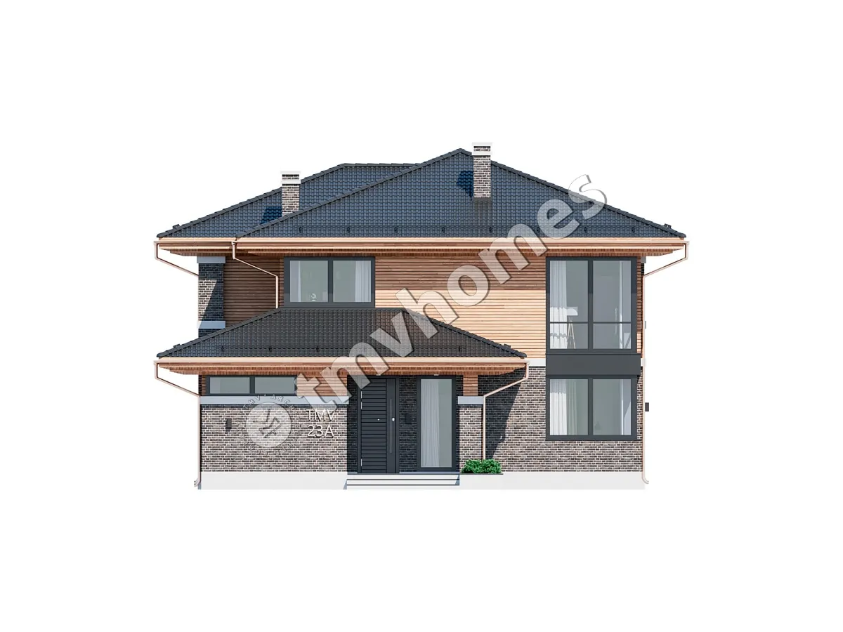 Projekt domu jednorodzinnego o pow. 243 m²: Piętrowy, 4 Sypialnie, 3 Łazienki, Otwarta kuchnia