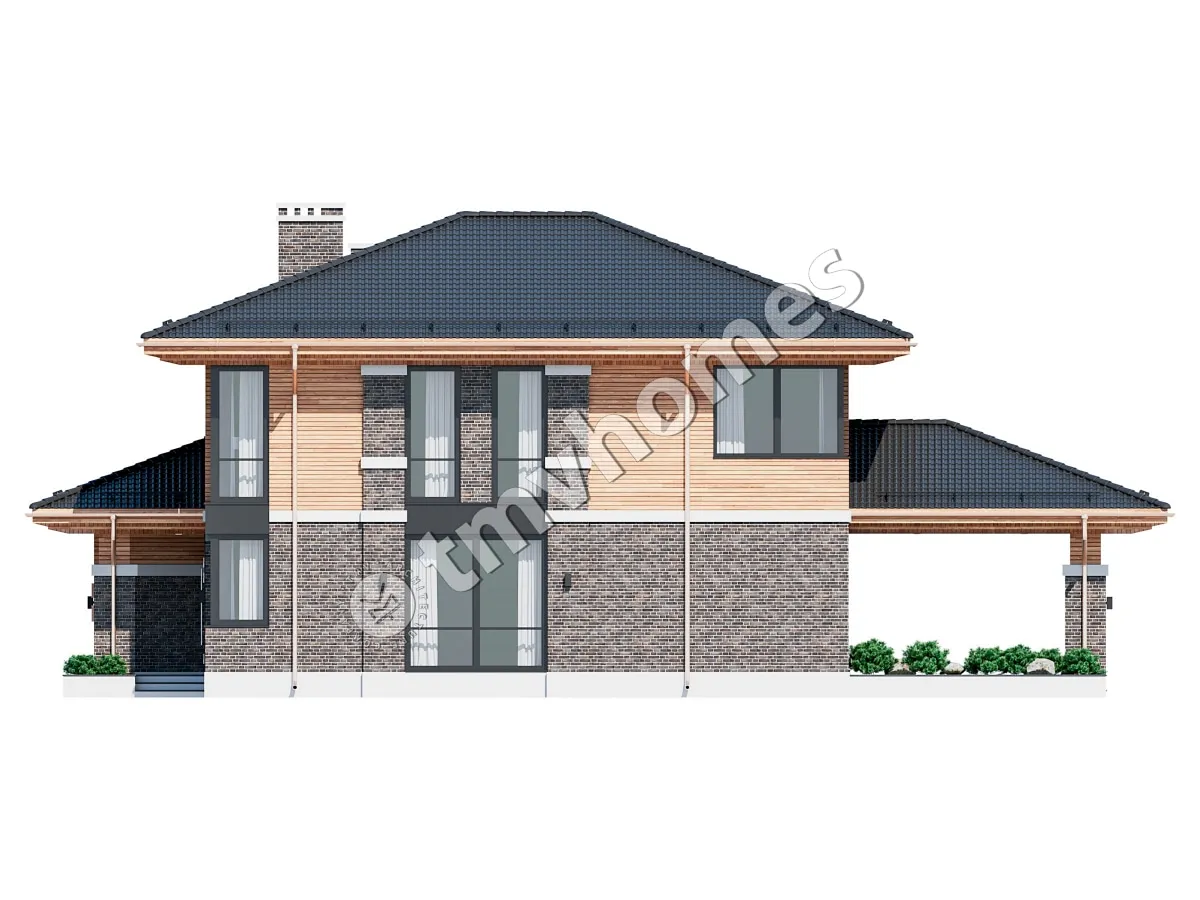 Projekt domu jednorodzinnego o pow. 243 m²: Piętrowy, 4 Sypialnie, 3 Łazienki, Otwarta kuchnia