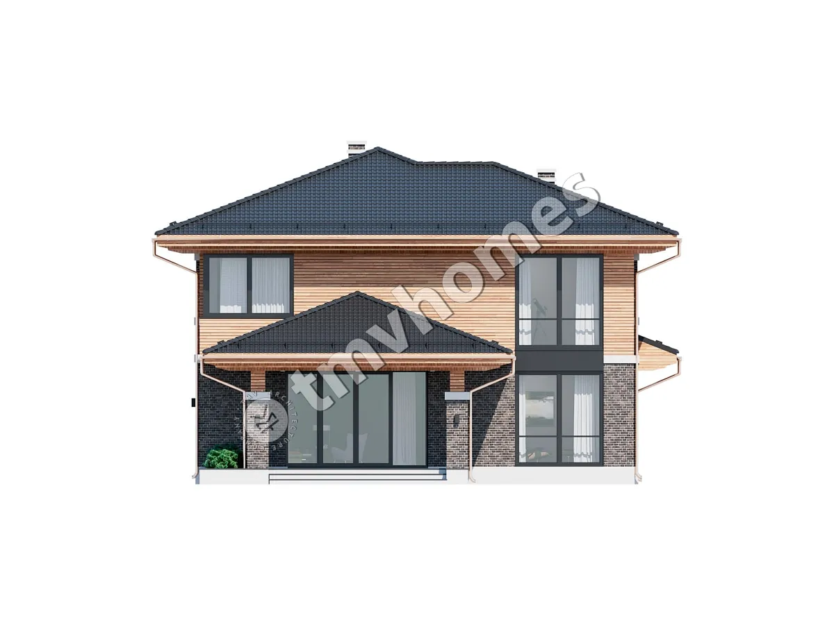Projekt domu jednorodzinnego o pow. 243 m²: Piętrowy, 4 Sypialnie, 3 Łazienki, Otwarta kuchnia