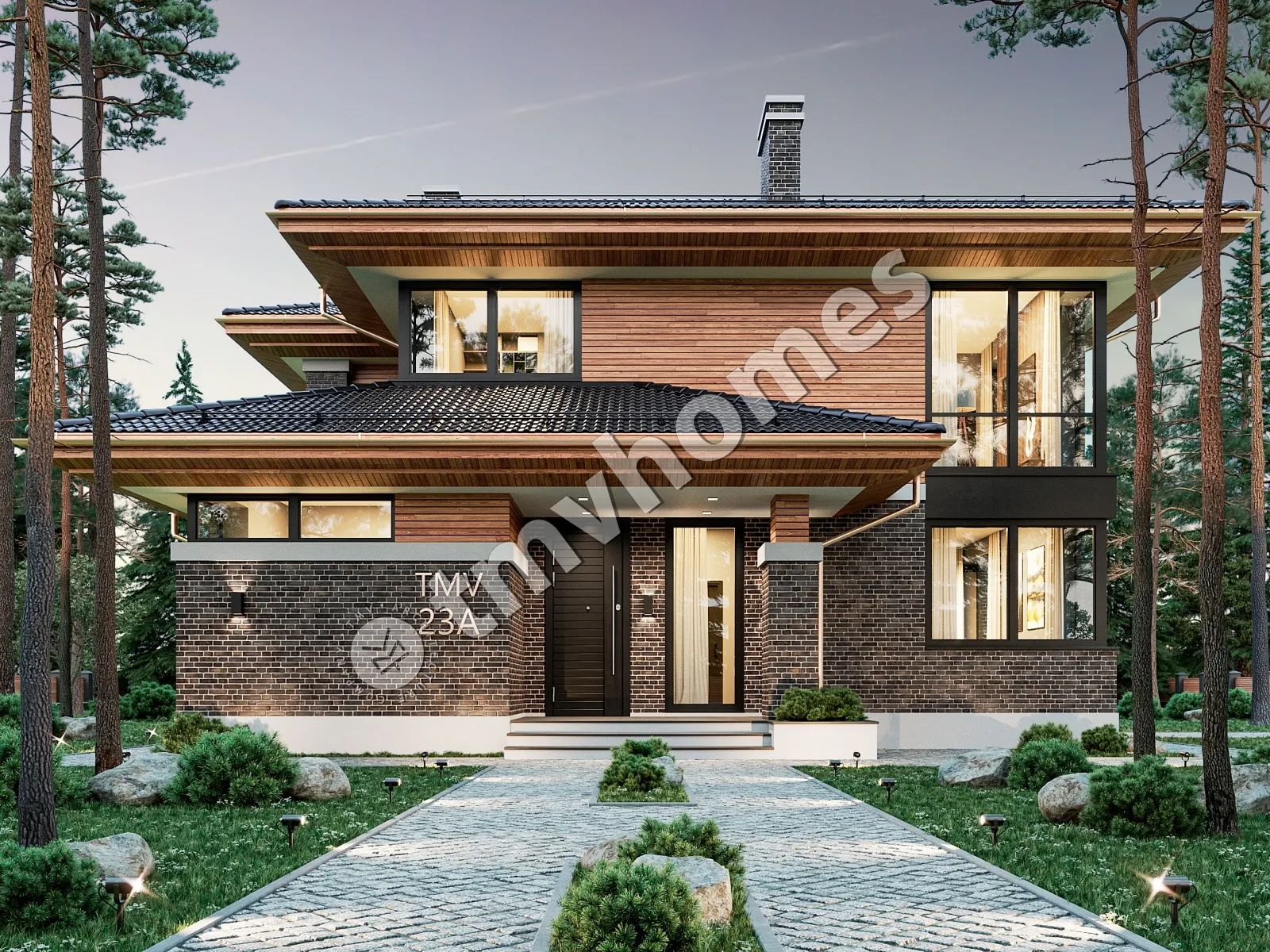 Projekt domu jednorodzinnego o pow. 243 m²: Piętrowy, 4 Sypialnie, 3 Łazienki, Otwarta kuchnia