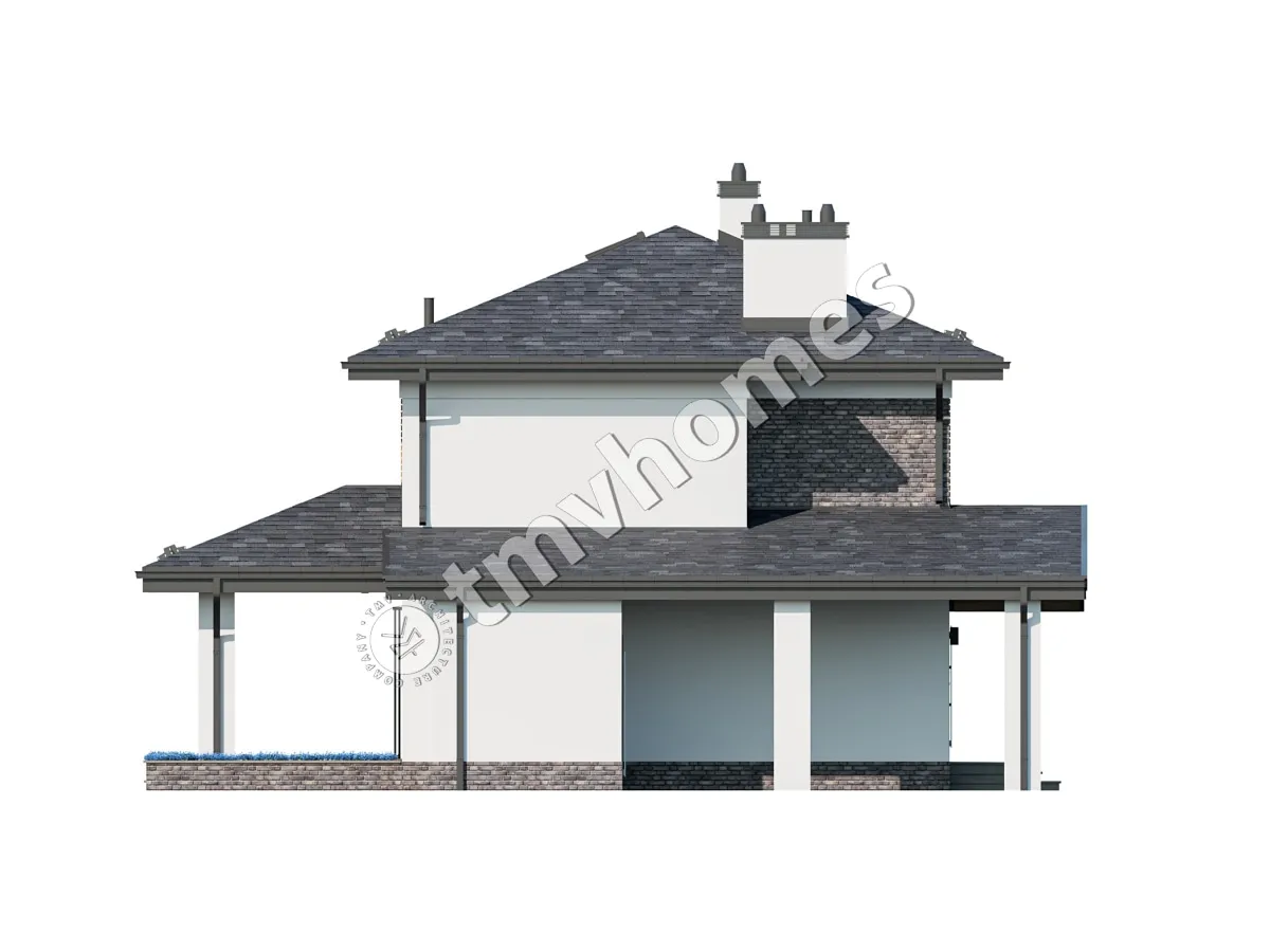 Projekt domu jednorodzinnego o pow. 177 m²: Piętrowy, 3 Sypialnie, 3 Łazienki, Otwarta kuchnia, Wiata