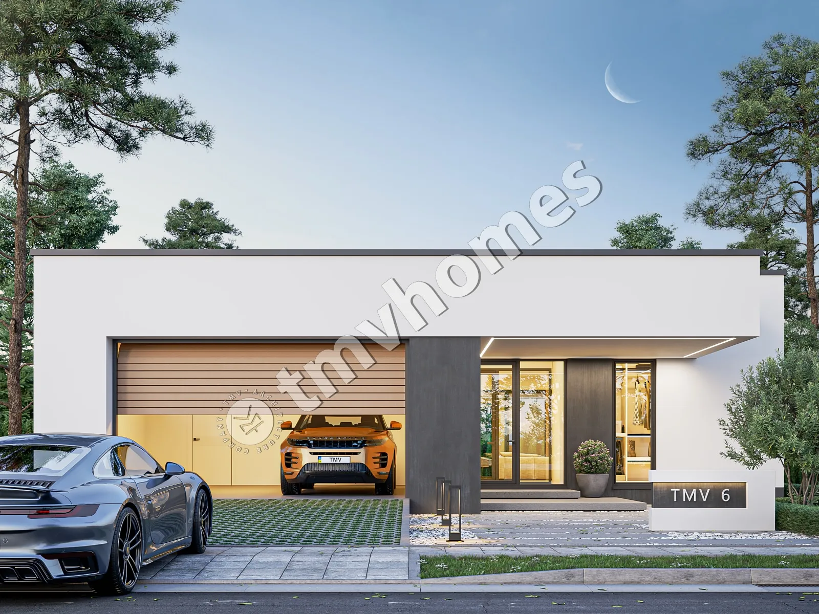 Projekt domu jednorodzinnego o pow. 192 m²: Parterowy, 3 Sypialnie, 2 Łazienki, Otwarta kuchnia, Garaż