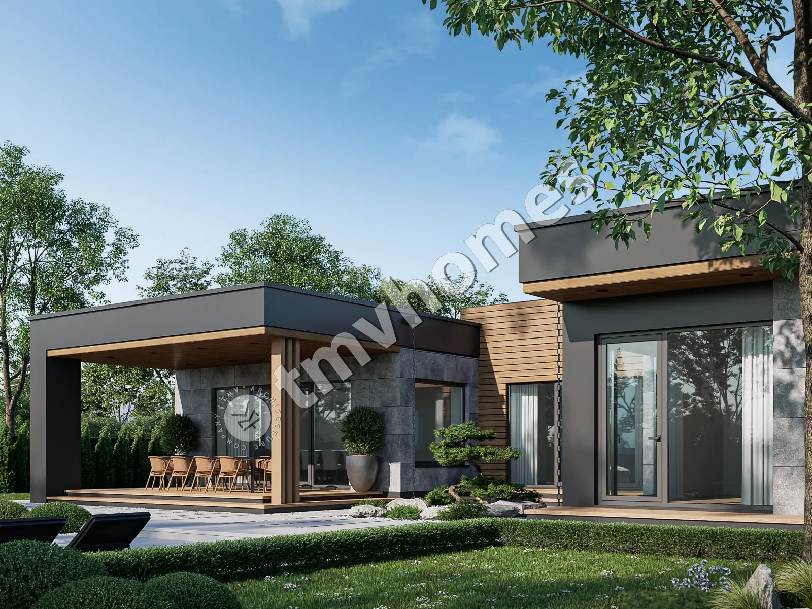 Projekt domu jednorodzinnego o pow. 217 m²: Dwupiętrowy, 3 Sypialnie, 3 Łazienki, Otwarta kuchnia
