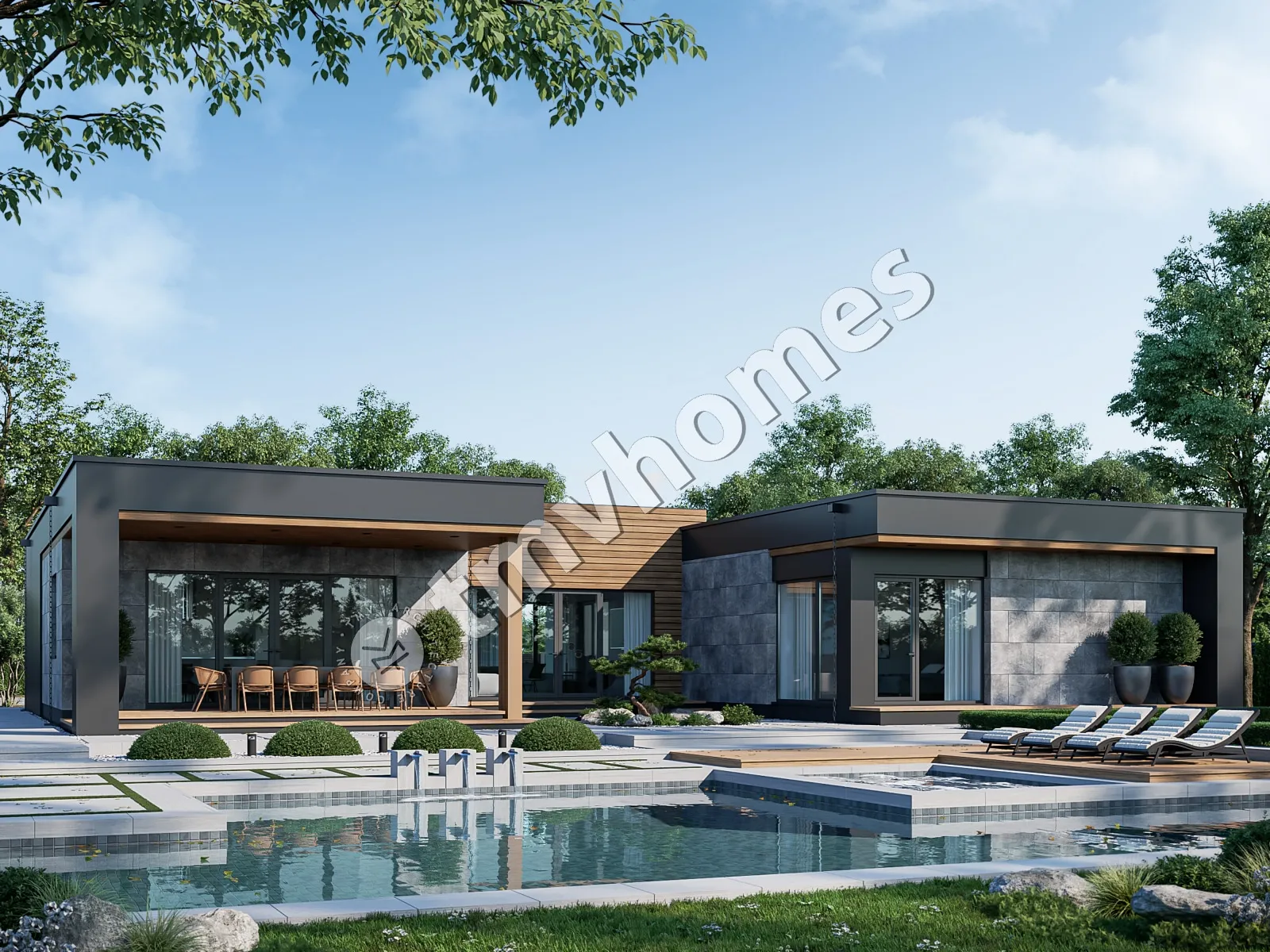 Projekt domu jednorodzinnego o pow. 217 m²: Dwupiętrowy, 3 Sypialnie, 3 Łazienki, Otwarta kuchnia