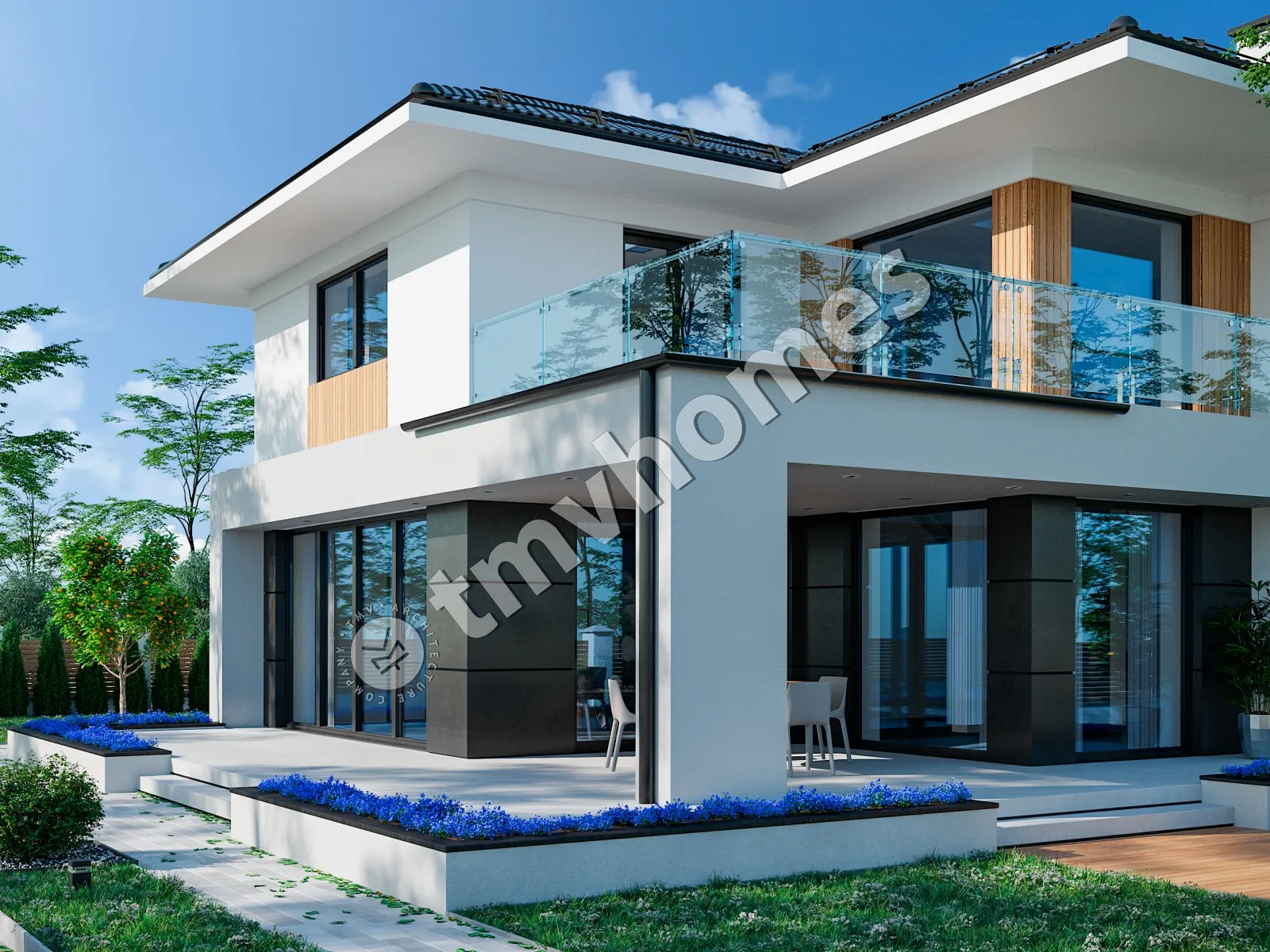 Projekt domu jednorodzinnego o pow. 270 m²: Piętrowy, 2 Sypialnie, Gabinet, 2 Łazienki, Otwarta kuchnia, Garaż