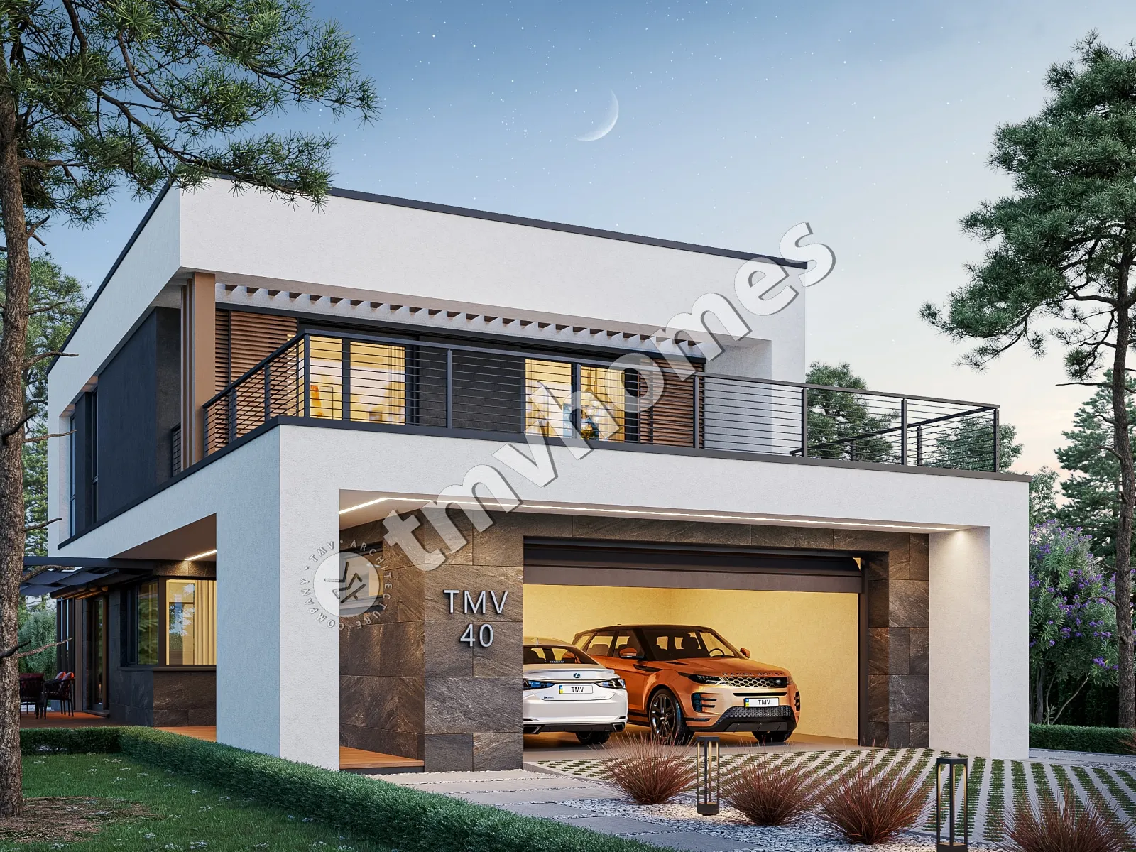 Projekt domu jednorodzinnego o pow. 240 m²: Piętrowy, 3 Sypialnie, Gabinet, 3 Łazienki, Otwarta kuchnia, Garaż