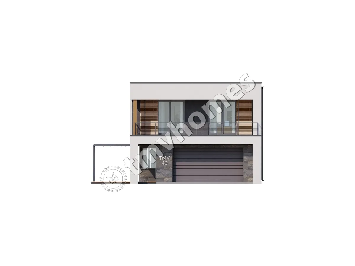 Projekt domu jednorodzinnego o pow. 240 m²: Piętrowy, 3 Sypialnie, Gabinet, 3 Łazienki, Otwarta kuchnia, Garaż