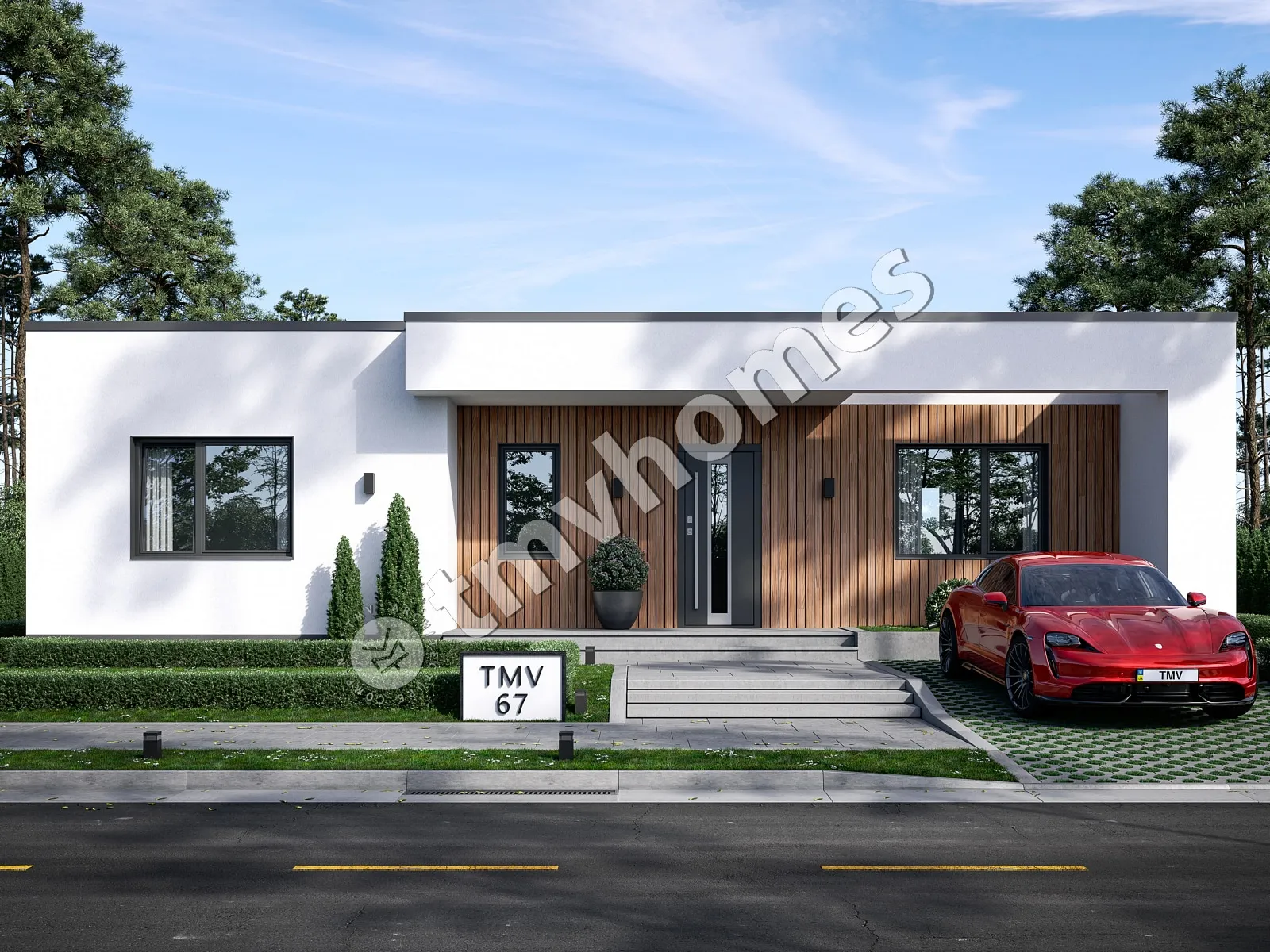 Projekt domu jednorodzinnego o pow. 113 m²: Parterowy, 3 Sypialnie, 2 Łazienki, Otwarta kuchnia
