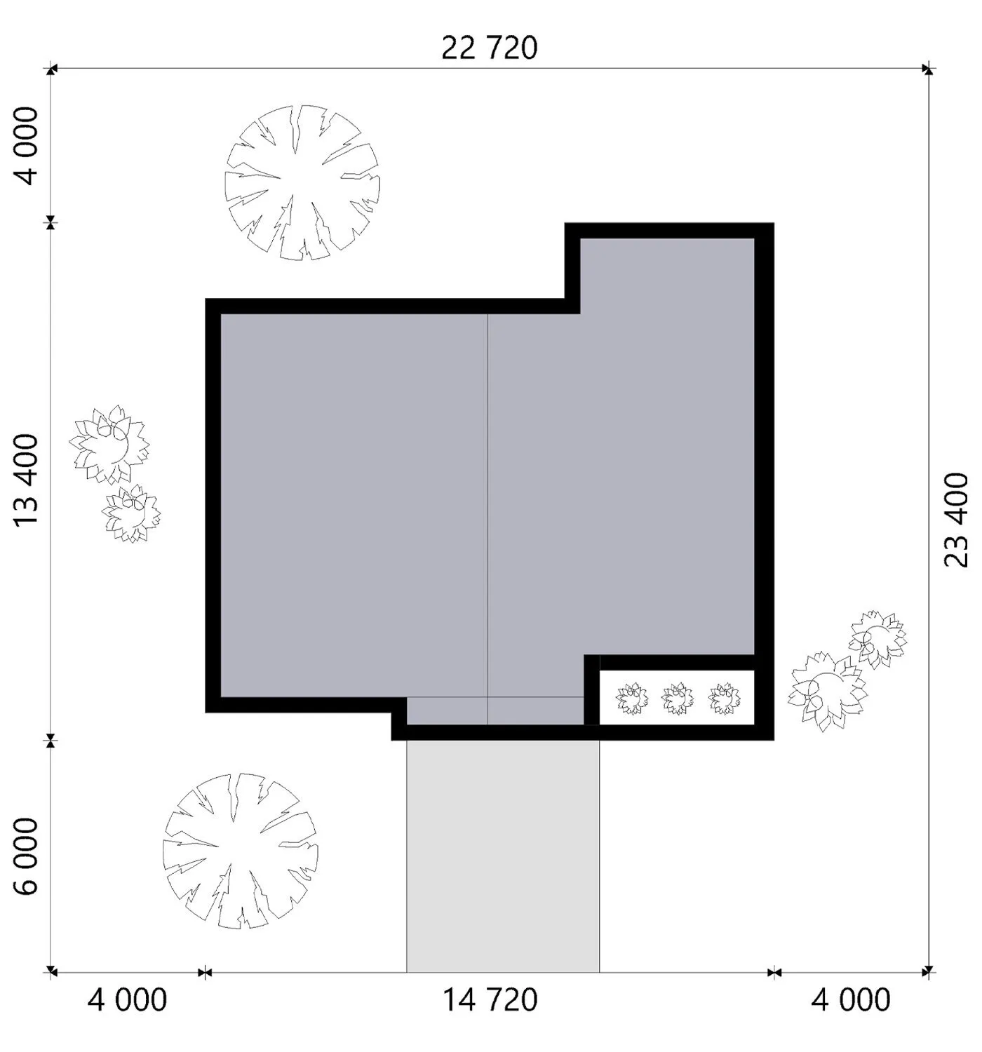 Projekt domu jednorodzinnego o pow. 113 m²: Parterowy, 3 Sypialnie, 2 Łazienki, Otwarta kuchnia